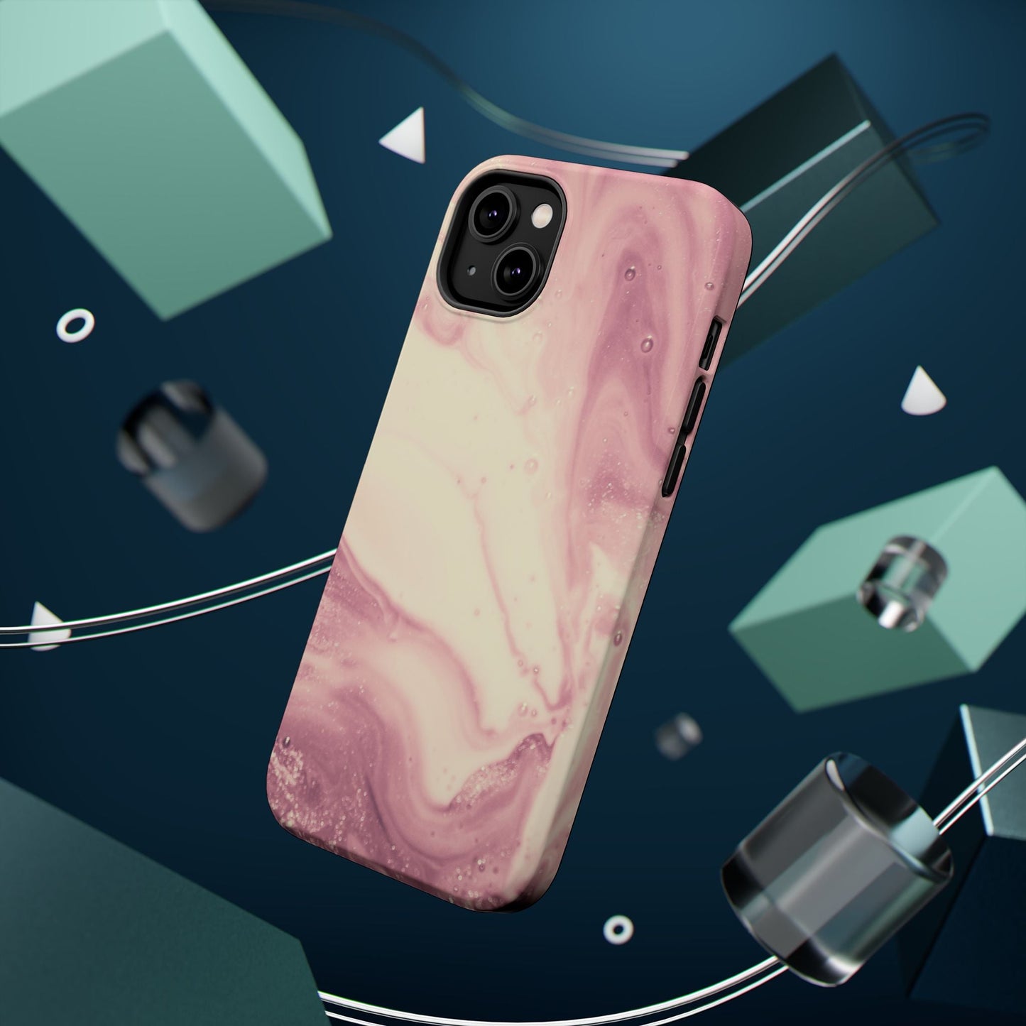 Blush Marble Glow – MagSafe Case with Pink & Rose Gold Marble Design - BOGO Cases