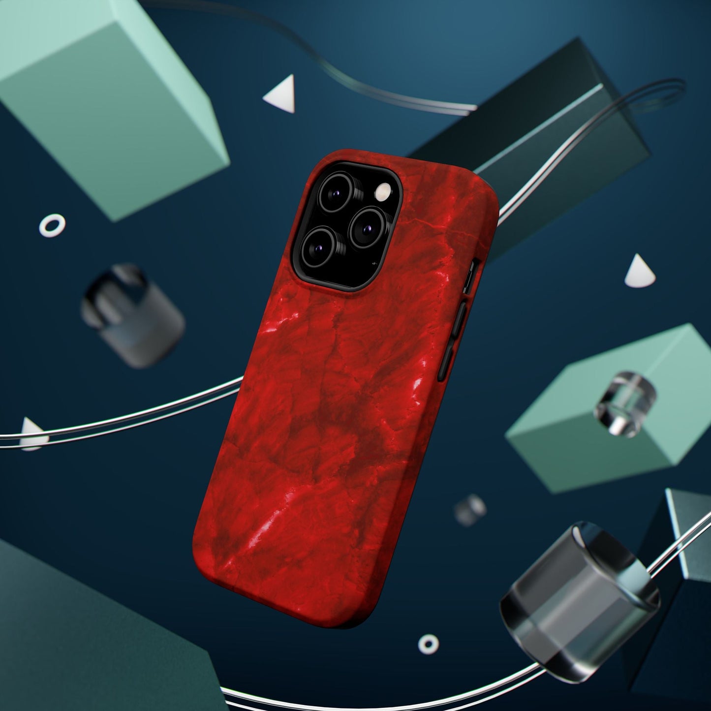 Bold Red Marble MagSafe iPhone Case – Luxe Design Meets Magnetic Precision - BOGO Cases