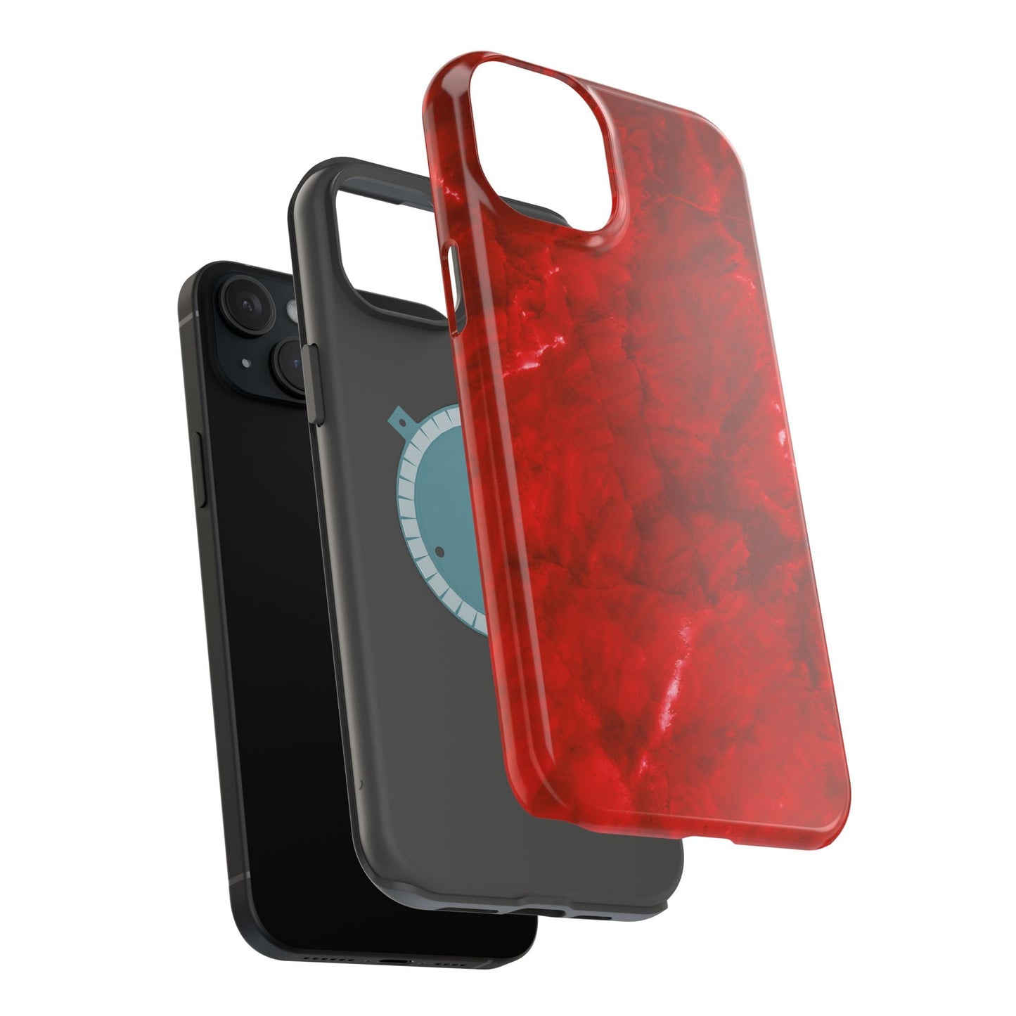Bold Red Marble MagSafe iPhone Case – Luxe Design Meets Magnetic Precision - BOGO Cases