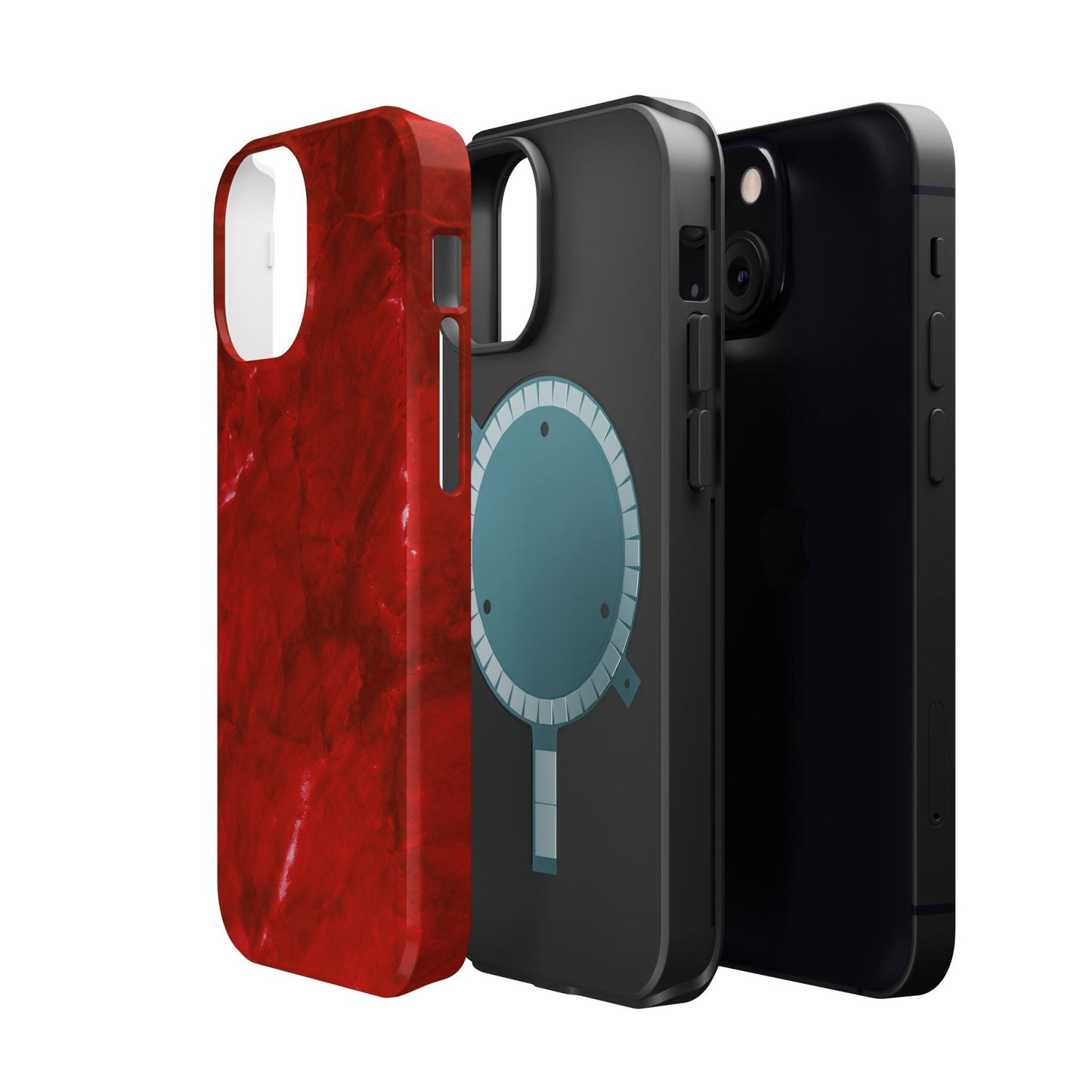 Bold Red Marble MagSafe iPhone Case – Luxe Design Meets Magnetic Precision - BOGO Cases