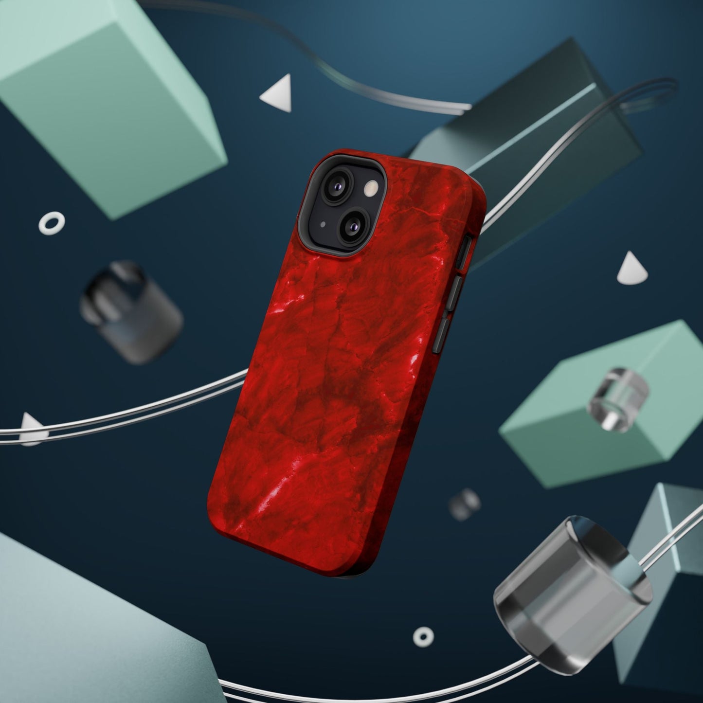 Bold Red Marble MagSafe iPhone Case – Luxe Design Meets Magnetic Precision - BOGO Cases