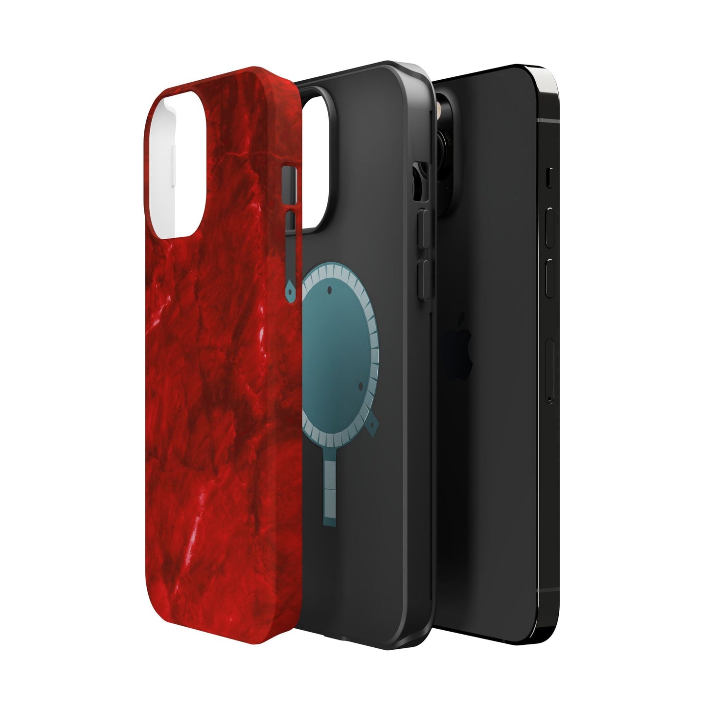 Bold Red Marble MagSafe iPhone Case – Luxe Design Meets Magnetic Precision - BOGO Cases