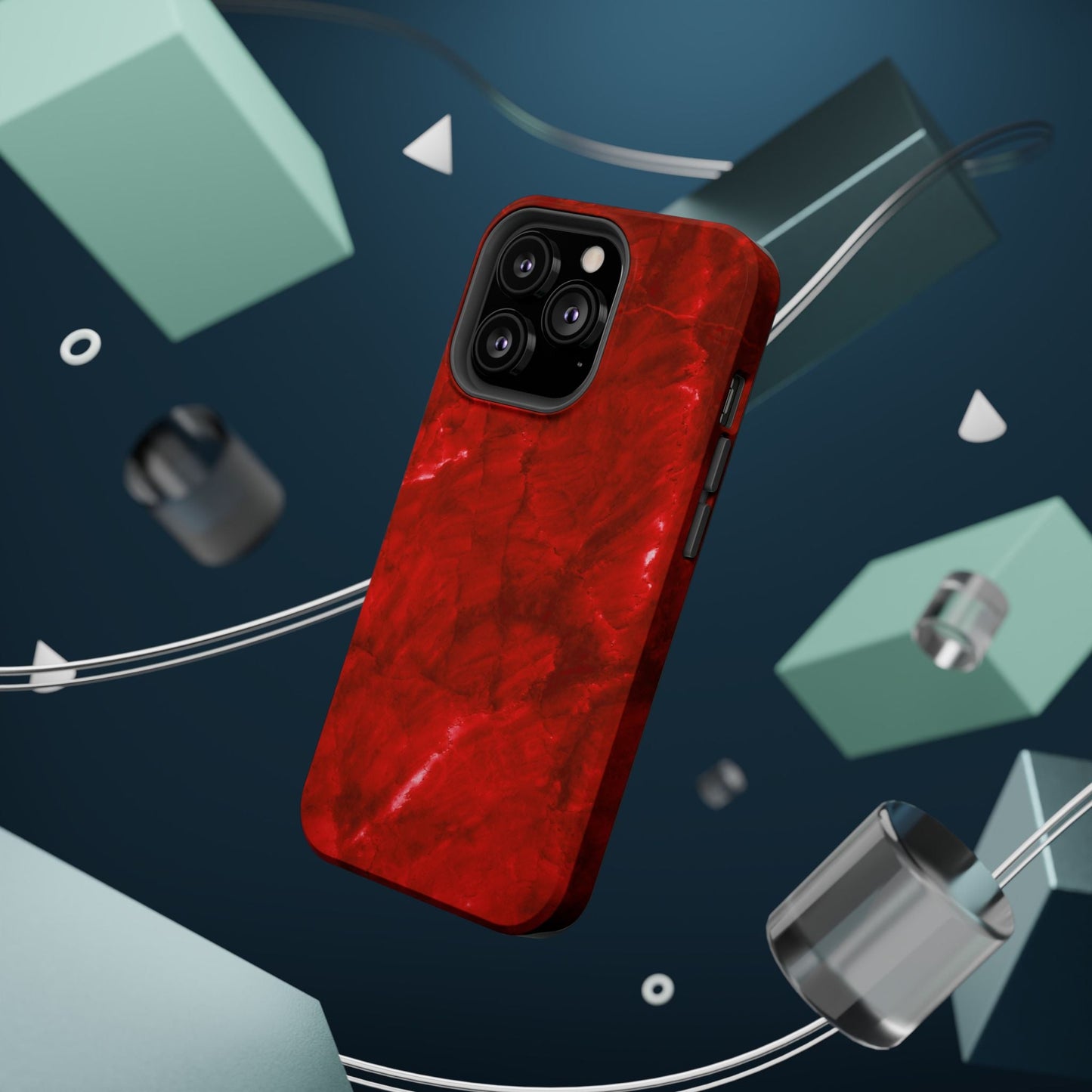 Bold Red Marble MagSafe iPhone Case – Luxe Design Meets Magnetic Precision - BOGO Cases