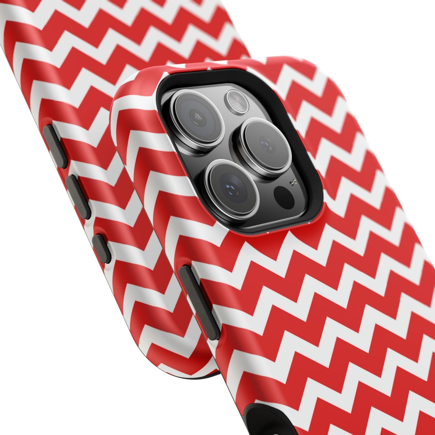 Bold Red & White Chevron – Modern Geometric MagSafe iPhone Case - BOGO Cases