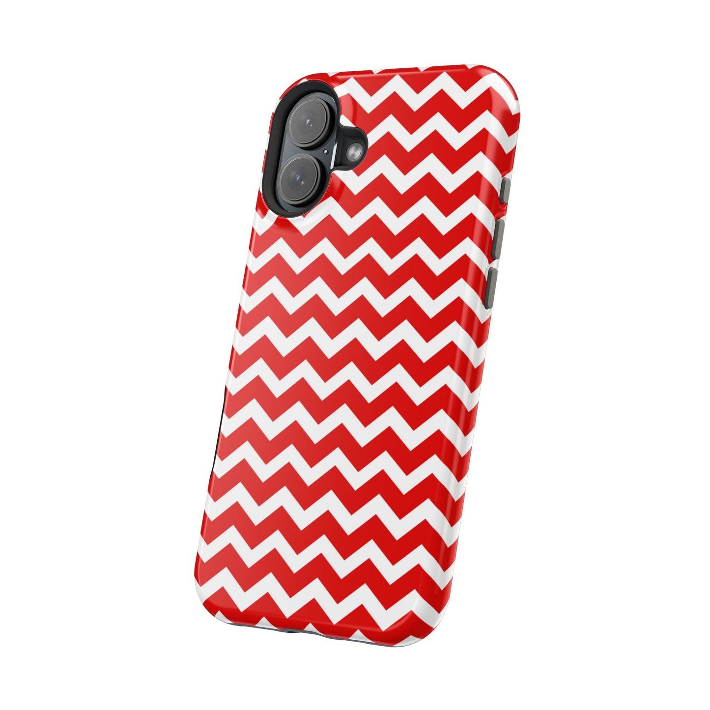 Bold Red & White Chevron – Modern Geometric MagSafe iPhone Case - BOGO Cases
