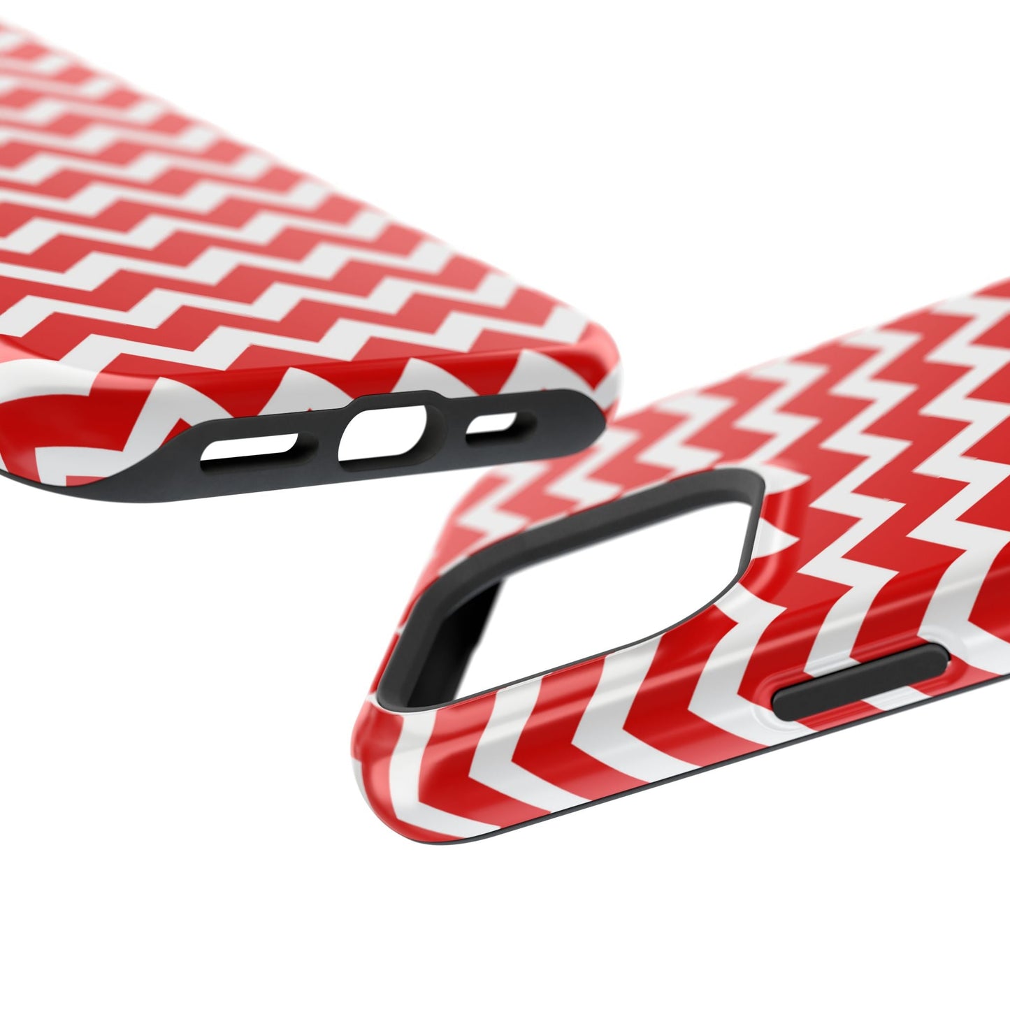 Bold Red & White Chevron – Modern Geometric MagSafe iPhone Case - BOGO Cases