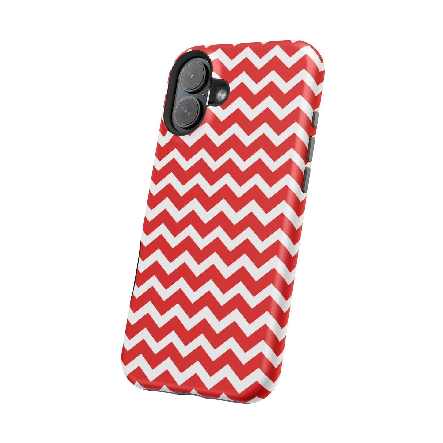 Bold Red & White Chevron – Modern Geometric MagSafe iPhone Case - BOGO Cases