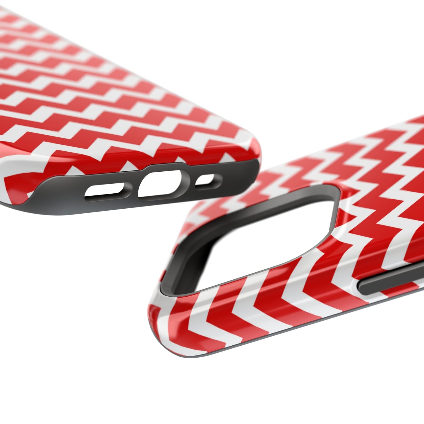 Bold Red & White Chevron – Modern Geometric MagSafe iPhone Case - BOGO Cases
