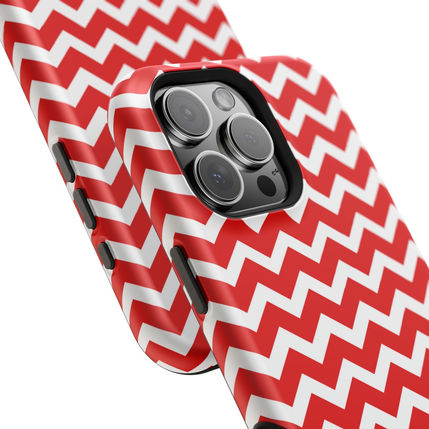 Bold Red & White Chevron – Modern Geometric MagSafe iPhone Case - BOGO Cases