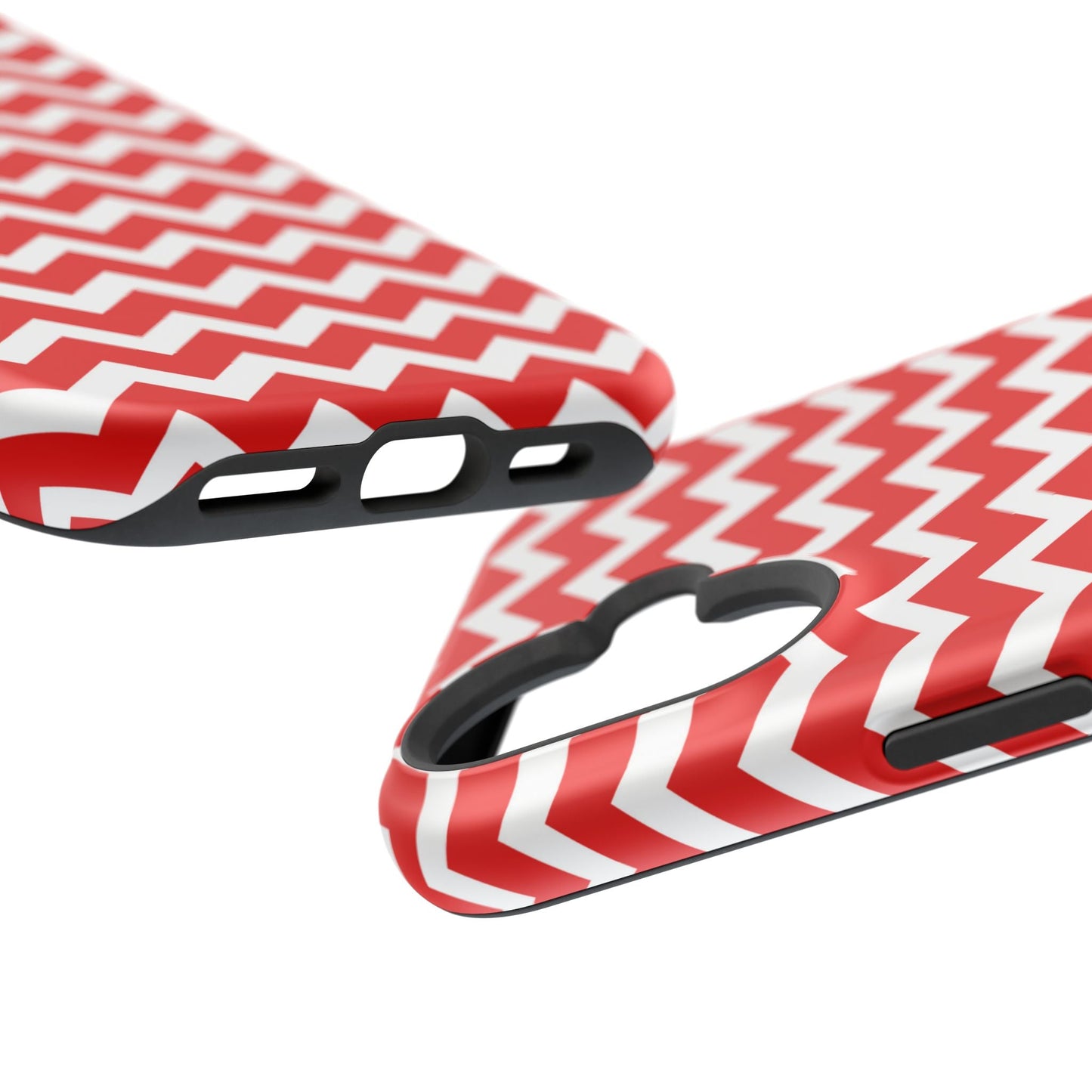 Bold Red & White Chevron – Modern Geometric MagSafe iPhone Case - BOGO Cases