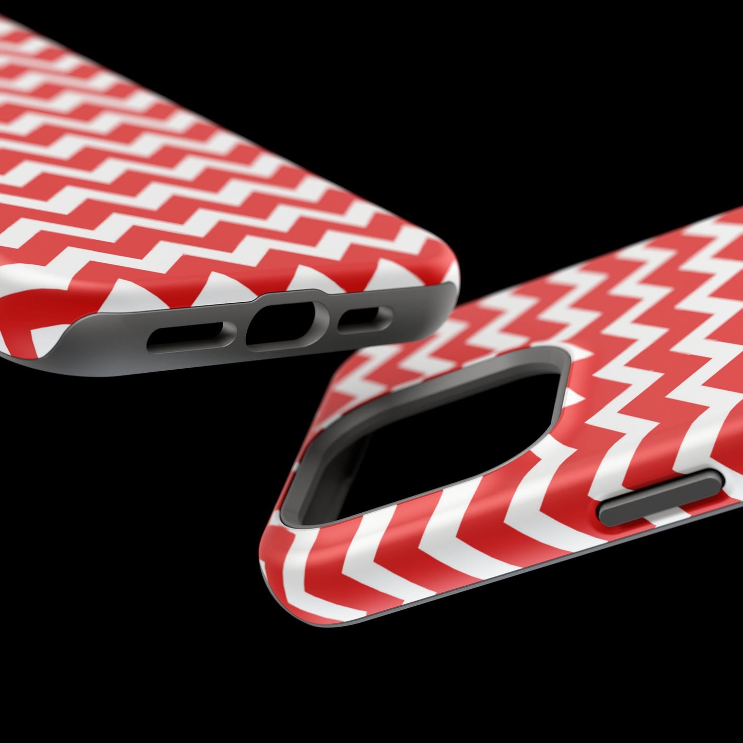 Bold Red & White Chevron – Modern Geometric MagSafe iPhone Case - BOGO Cases