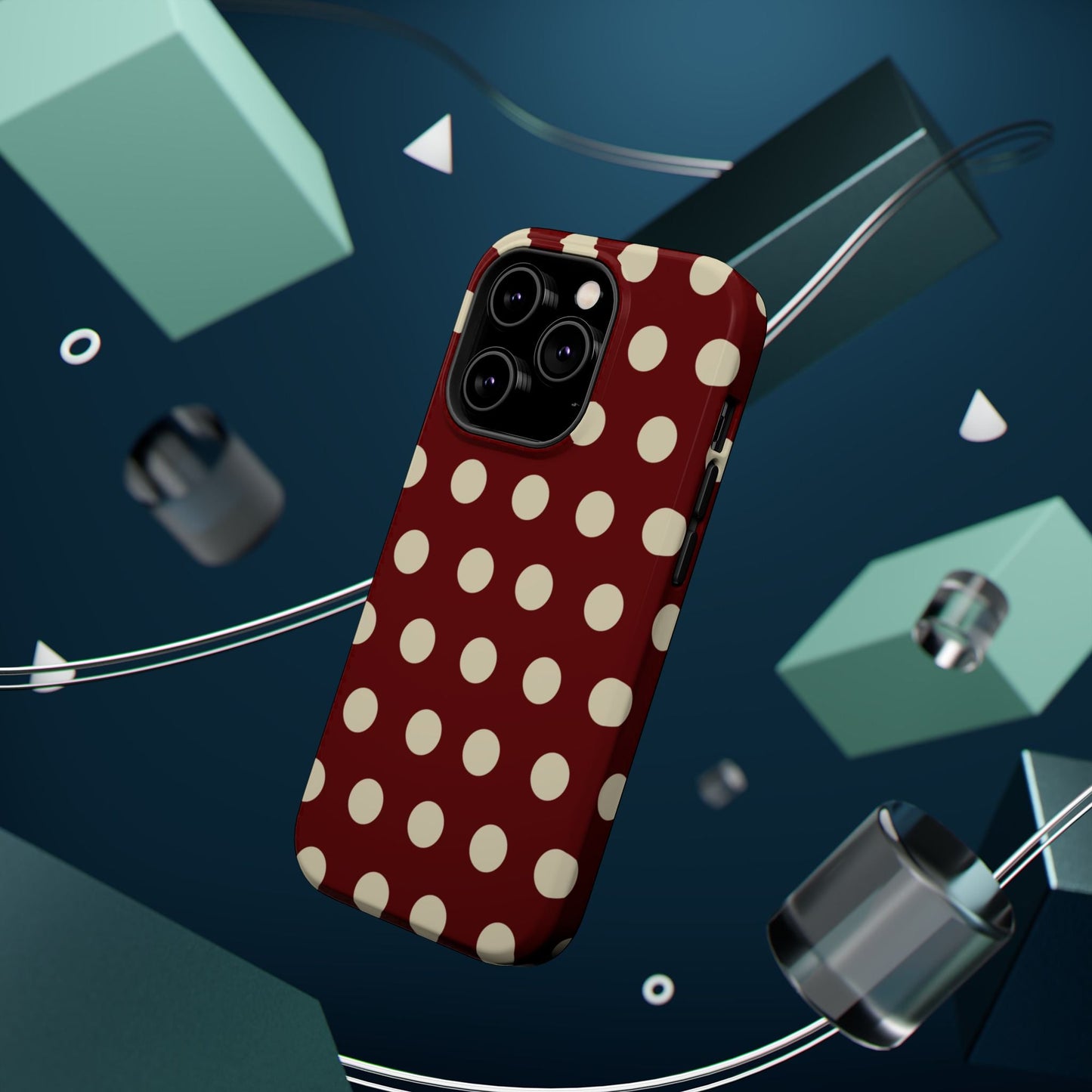Classic Red & Cream Polka Dots - MagSafe iPhone Case - BOGO Cases