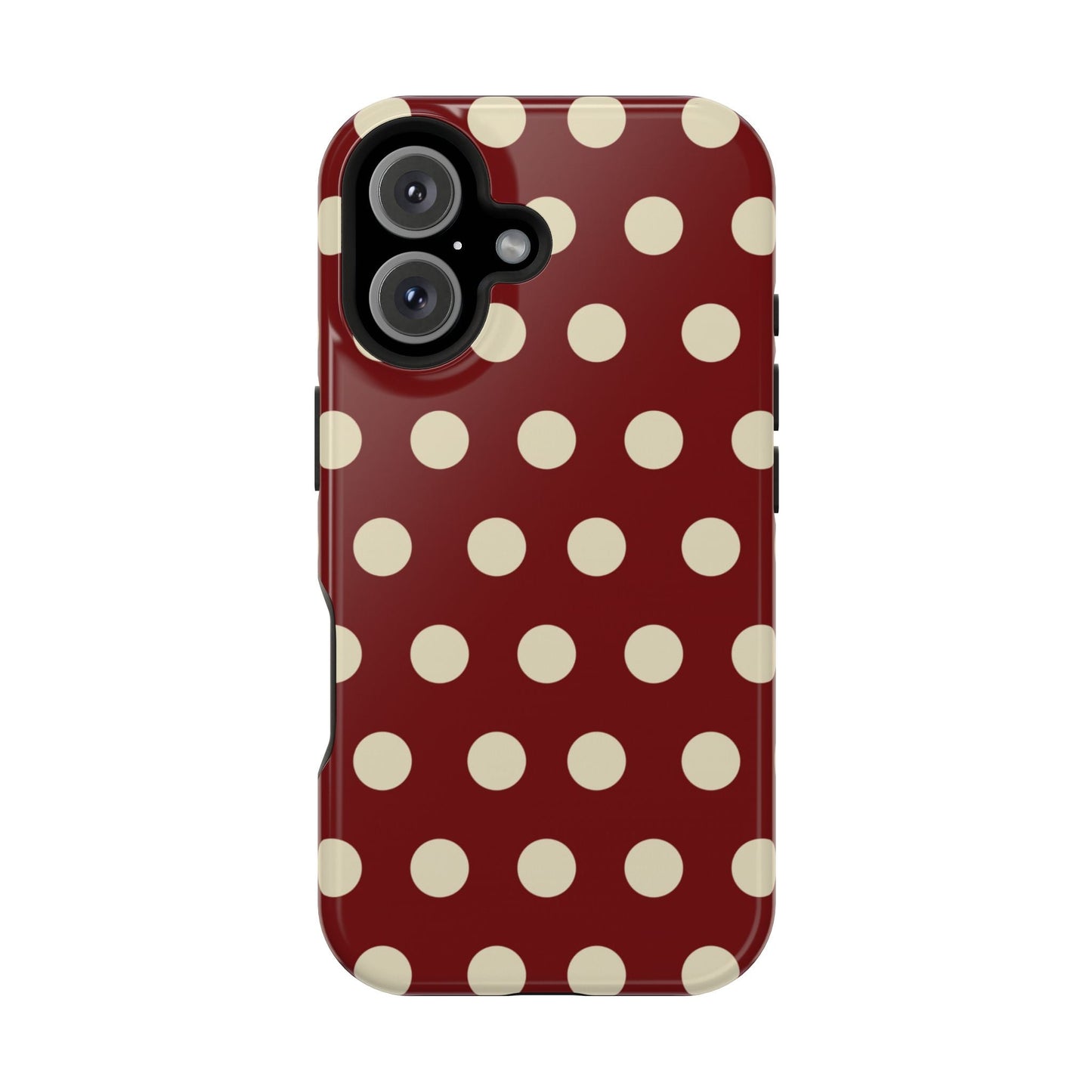 Classic Red & Cream Polka Dots - MagSafe iPhone Case - BOGO Cases