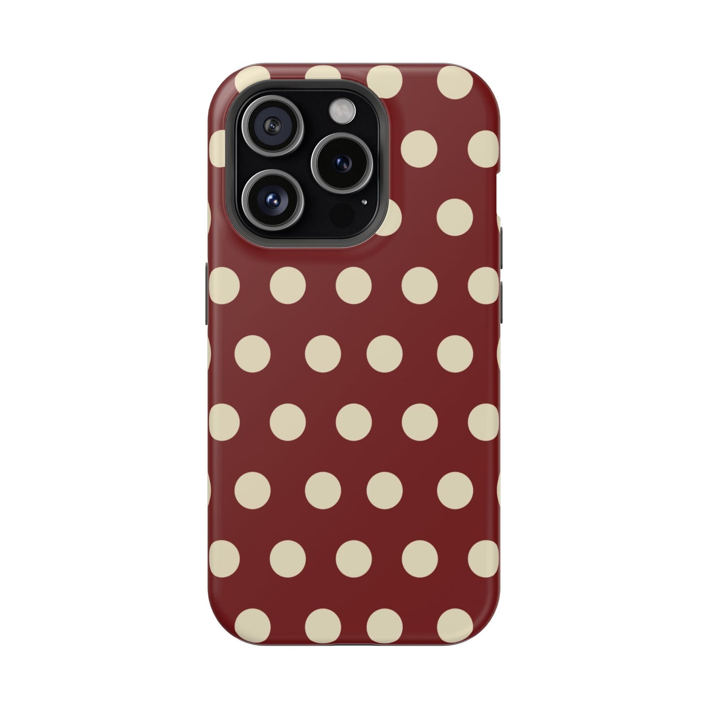 Classic Red & Cream Polka Dots - MagSafe iPhone Case - BOGO Cases