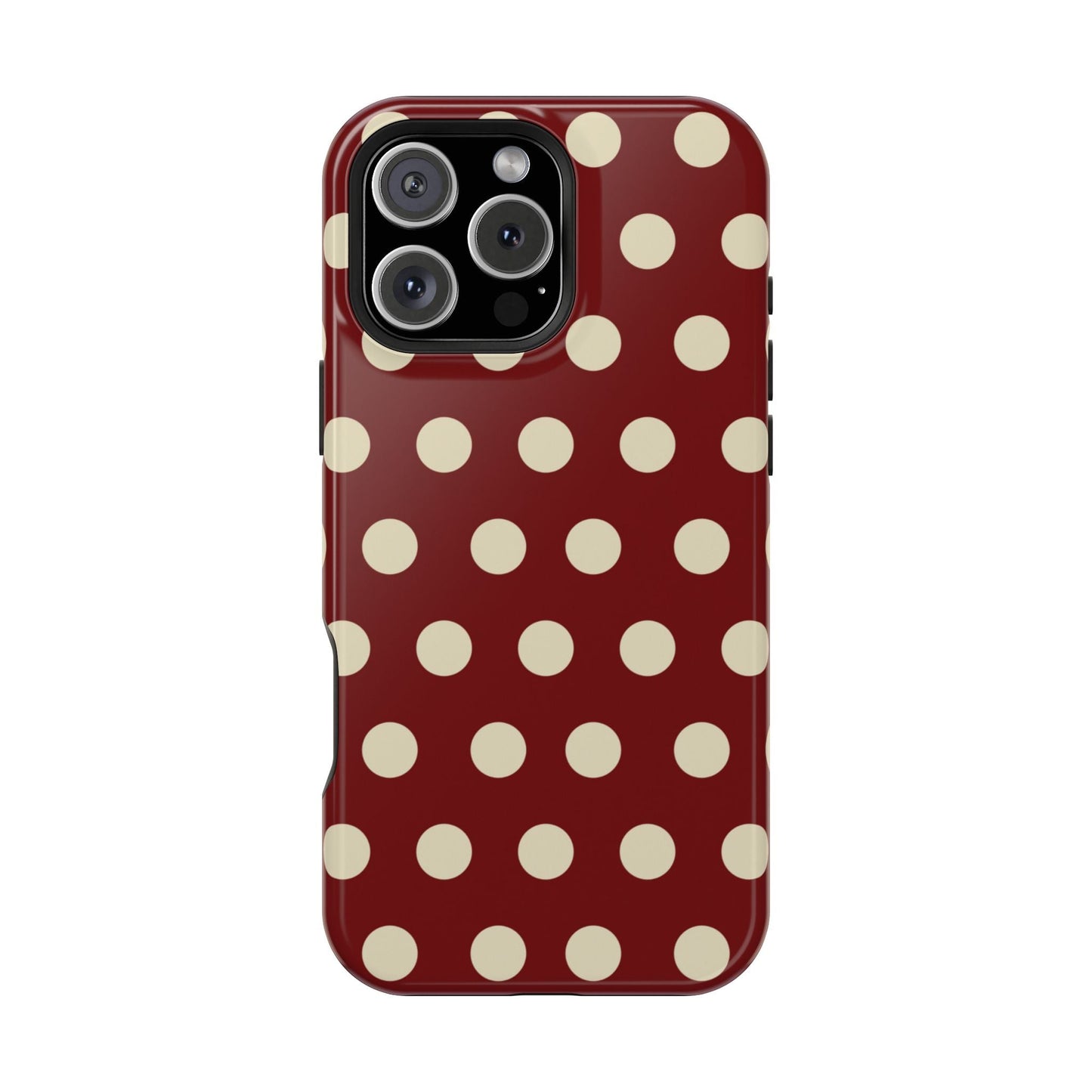 Classic Red & Cream Polka Dots - MagSafe iPhone Case - BOGO Cases