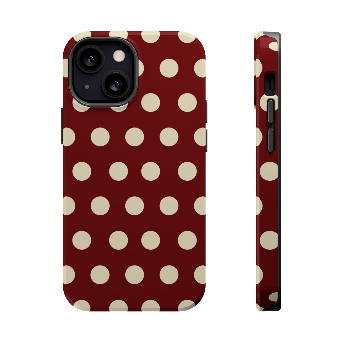 Classic Red & Cream Polka Dots - MagSafe iPhone Case - BOGO Cases