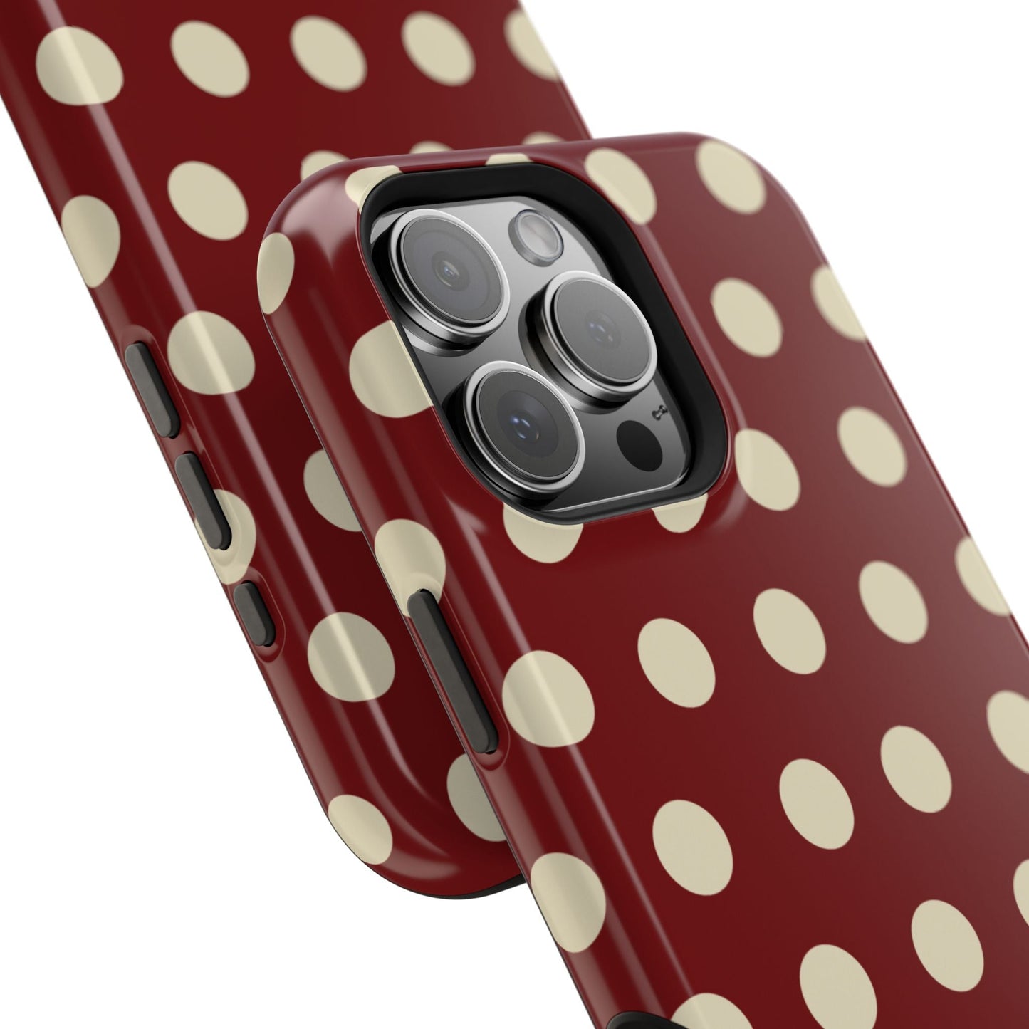 Classic Red & Cream Polka Dots - MagSafe iPhone Case - BOGO Cases
