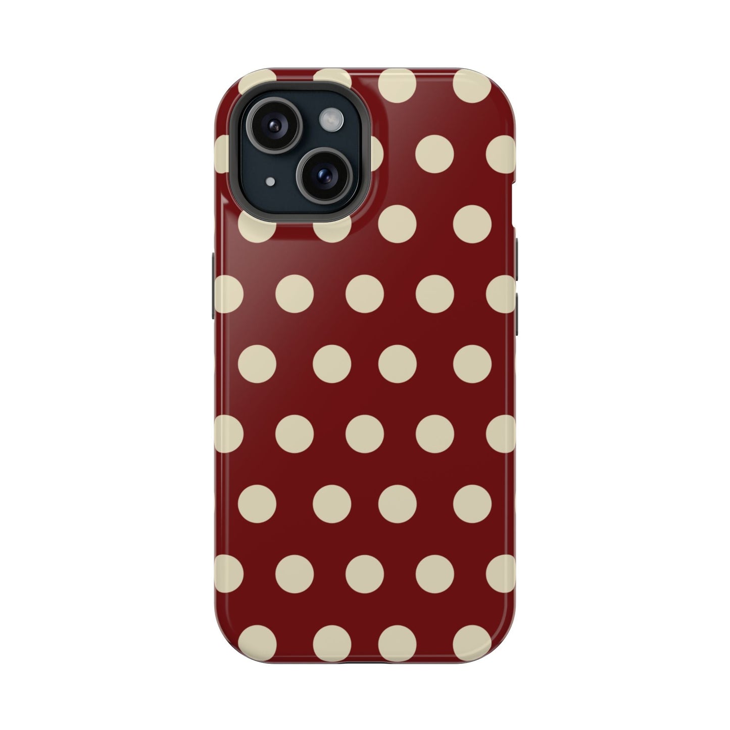 Classic Red & Cream Polka Dots - MagSafe iPhone Case - BOGO Cases