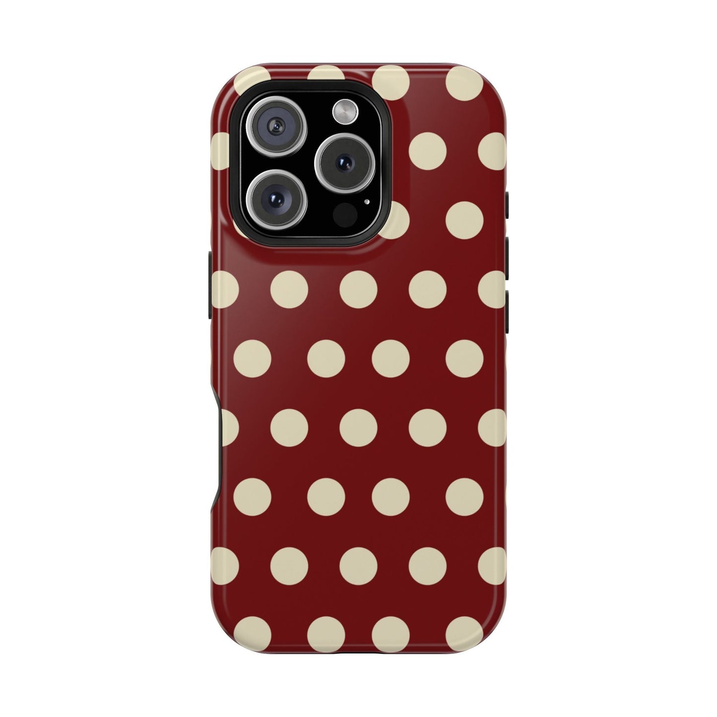 Classic Red & Cream Polka Dots - MagSafe iPhone Case - BOGO Cases