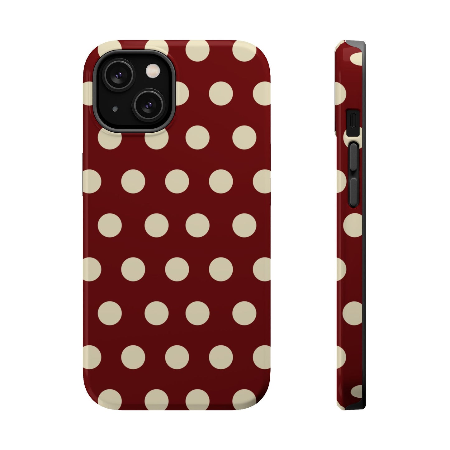 Classic Red & Cream Polka Dots - MagSafe iPhone Case - BOGO Cases