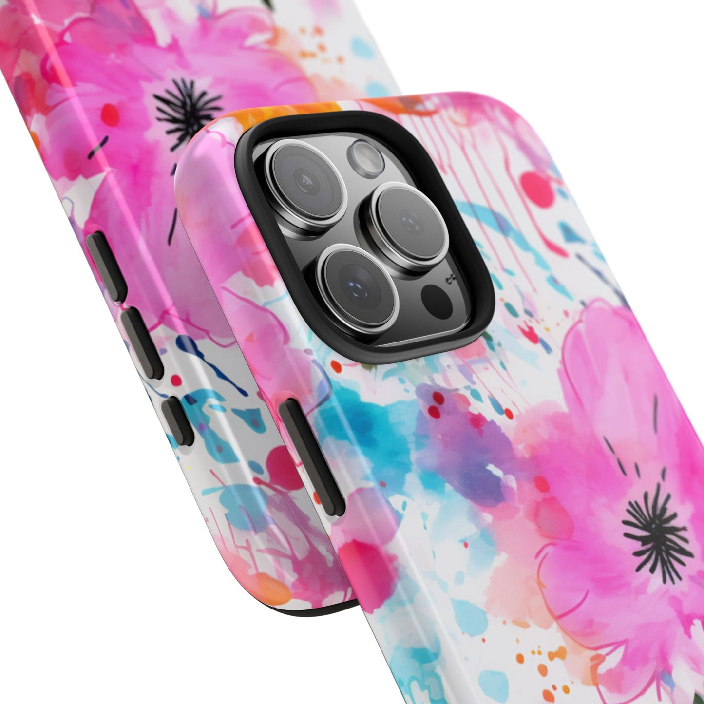 Color Splash Pink & Orange Watercolor Floral - iPhone Case - BOGO Cases