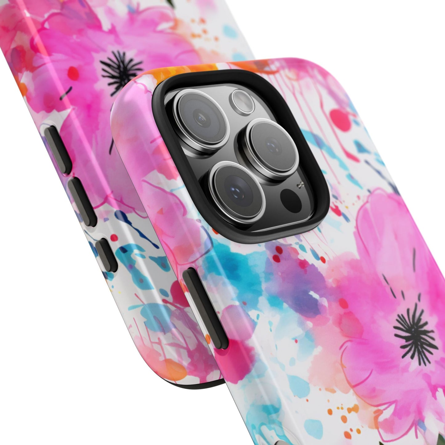 Color Splash Pink & Orange Watercolor Floral - iPhone Case - BOGO Cases