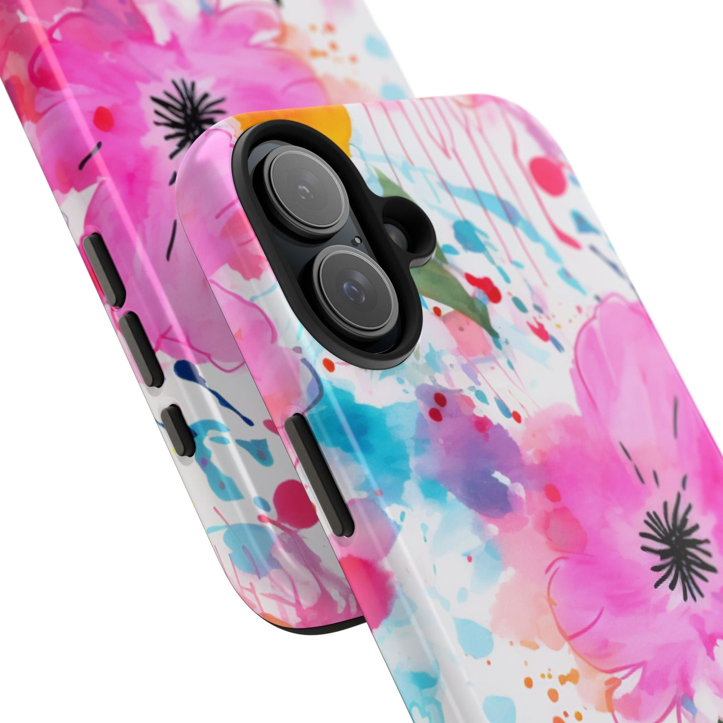 Color Splash Pink & Orange Watercolor Floral - iPhone Case - BOGO Cases