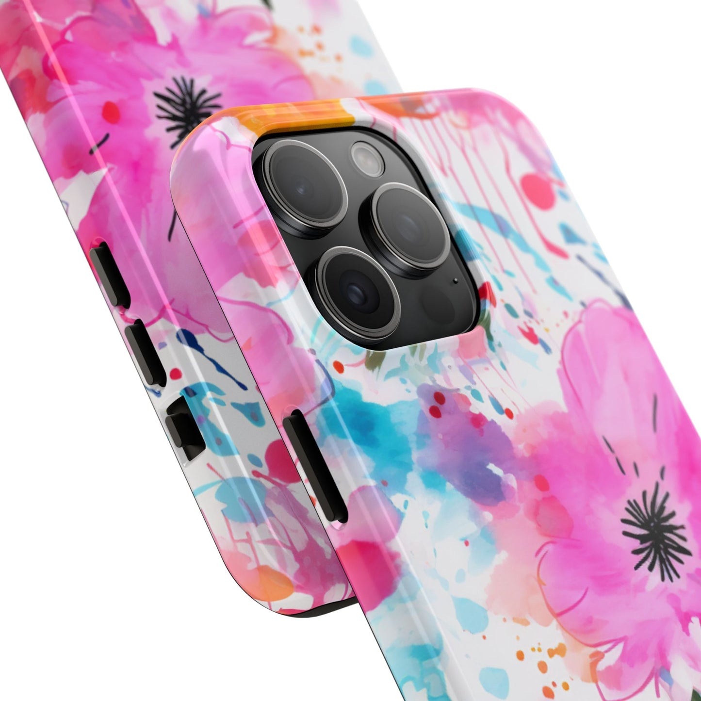 Color Splash Pink & Orange Watercolor Floral - iPhone Case - BOGO Cases