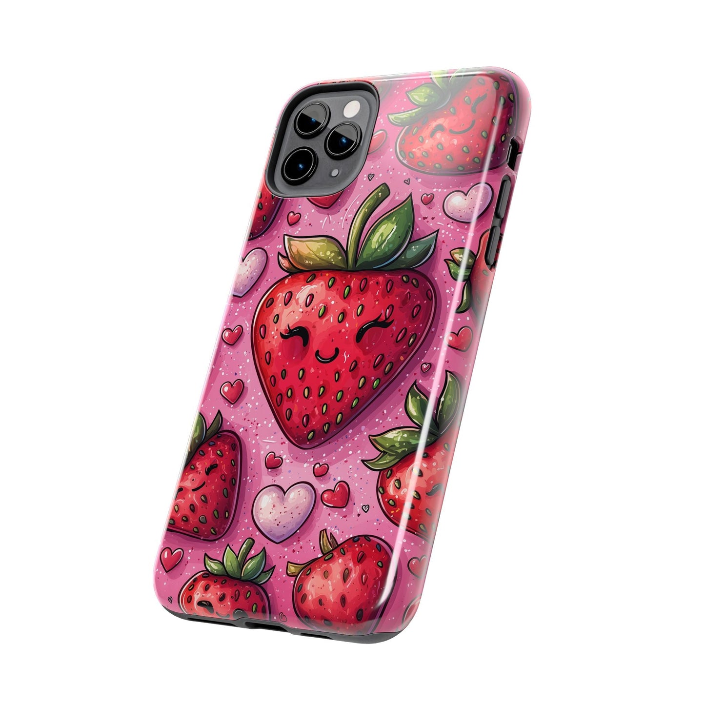 Cute Strawberry Kawaii iPhone Case – Fun Pink Design - BOGO Cases