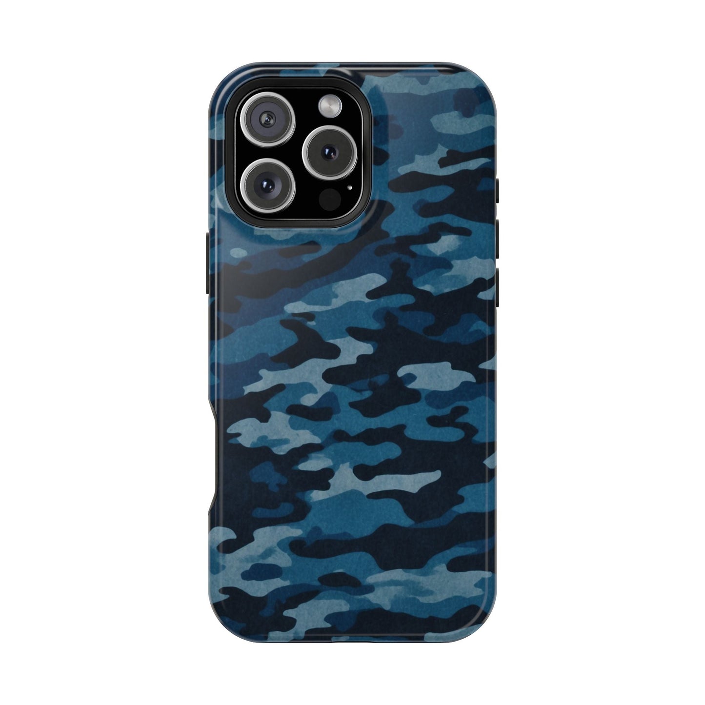 Dark Blue Camouflage – MagSafe iPhone Case with Modern Rugged Style - BOGO Cases