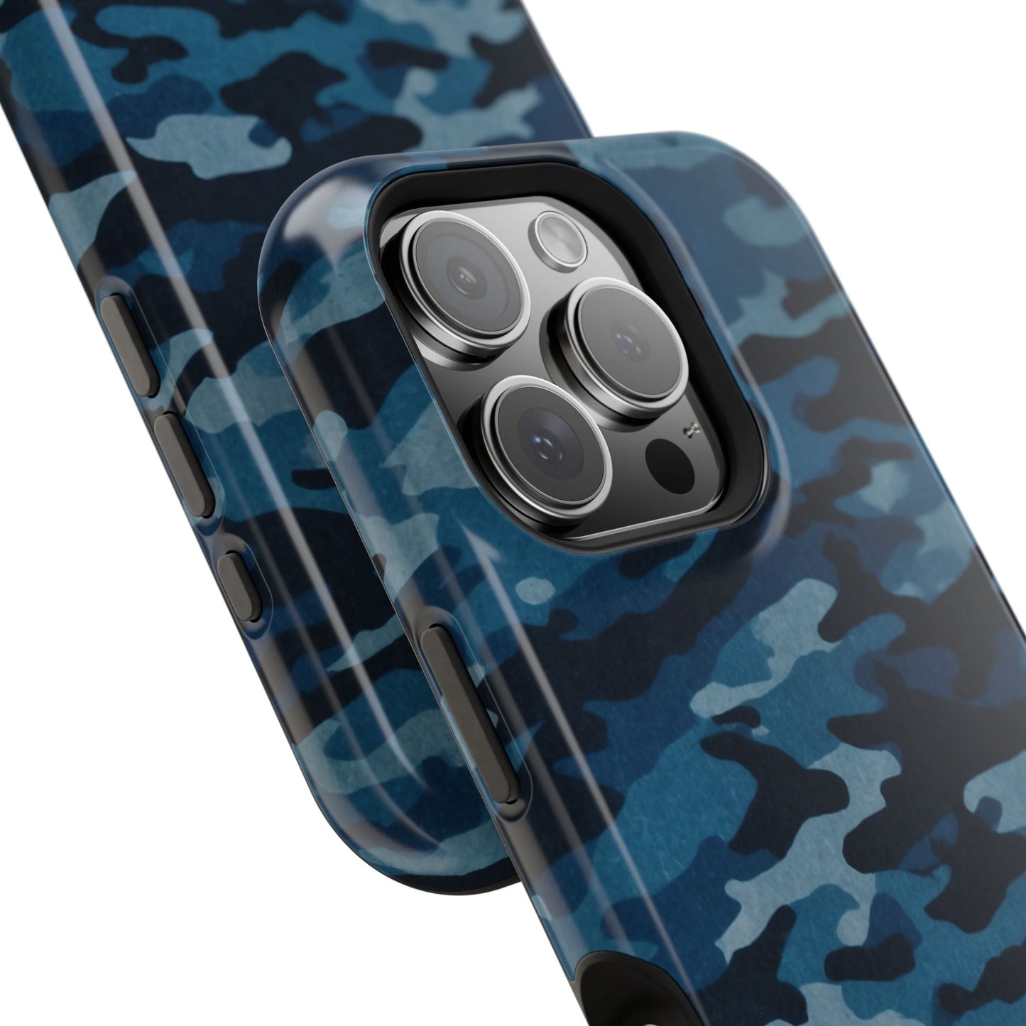 Dark Blue Camouflage – MagSafe iPhone Case with Modern Rugged Style - BOGO Cases