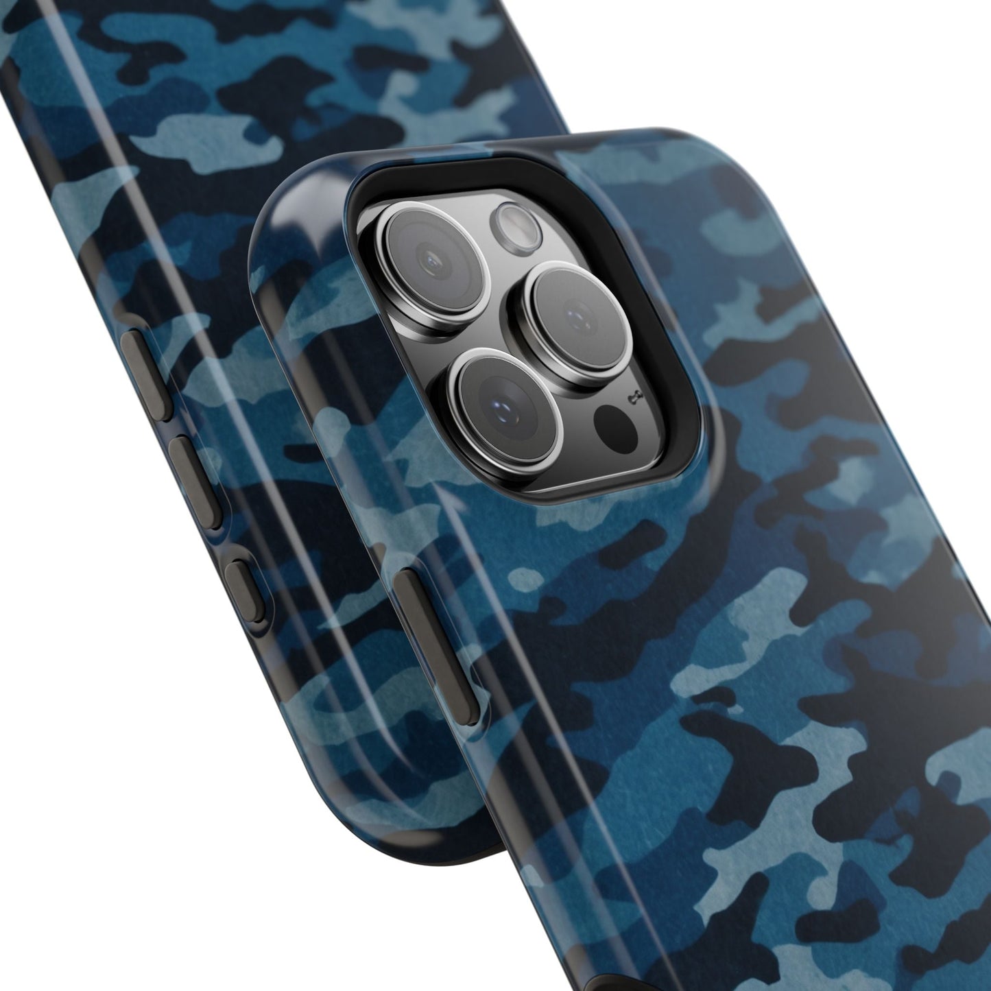 Dark Blue Camouflage – MagSafe iPhone Case with Modern Rugged Style - BOGO Cases