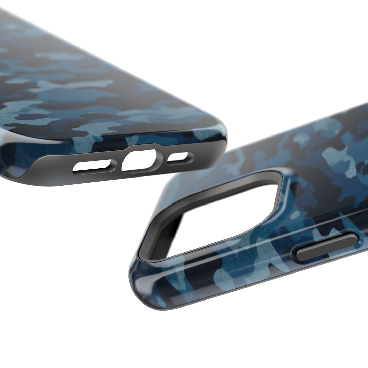 Dark Blue Camouflage – MagSafe iPhone Case with Modern Rugged Style - BOGO Cases