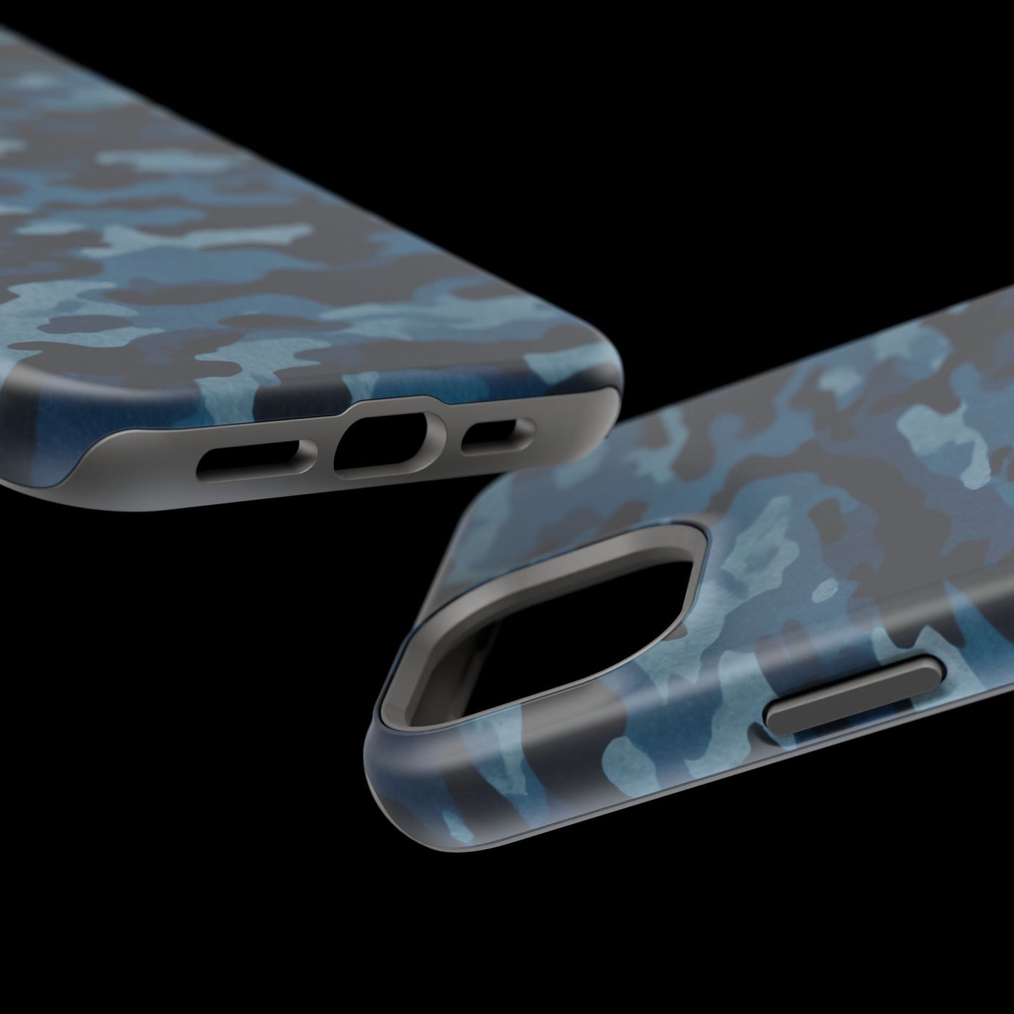 Dark Blue Camouflage – MagSafe iPhone Case with Modern Rugged Style - BOGO Cases