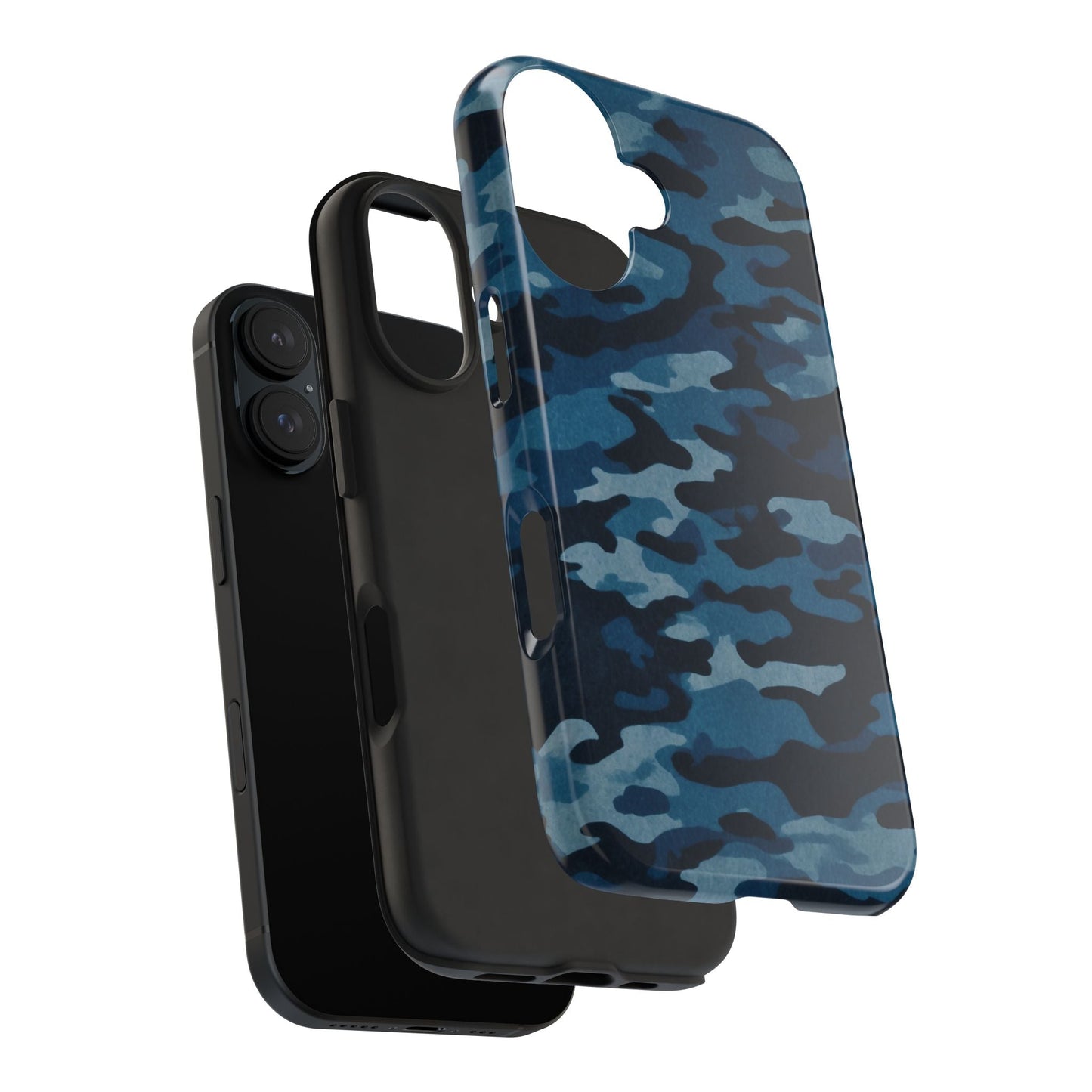Dark Blue Camouflage – Stylish and Durable iPhone Case for Everyday Use - BOGO Cases
