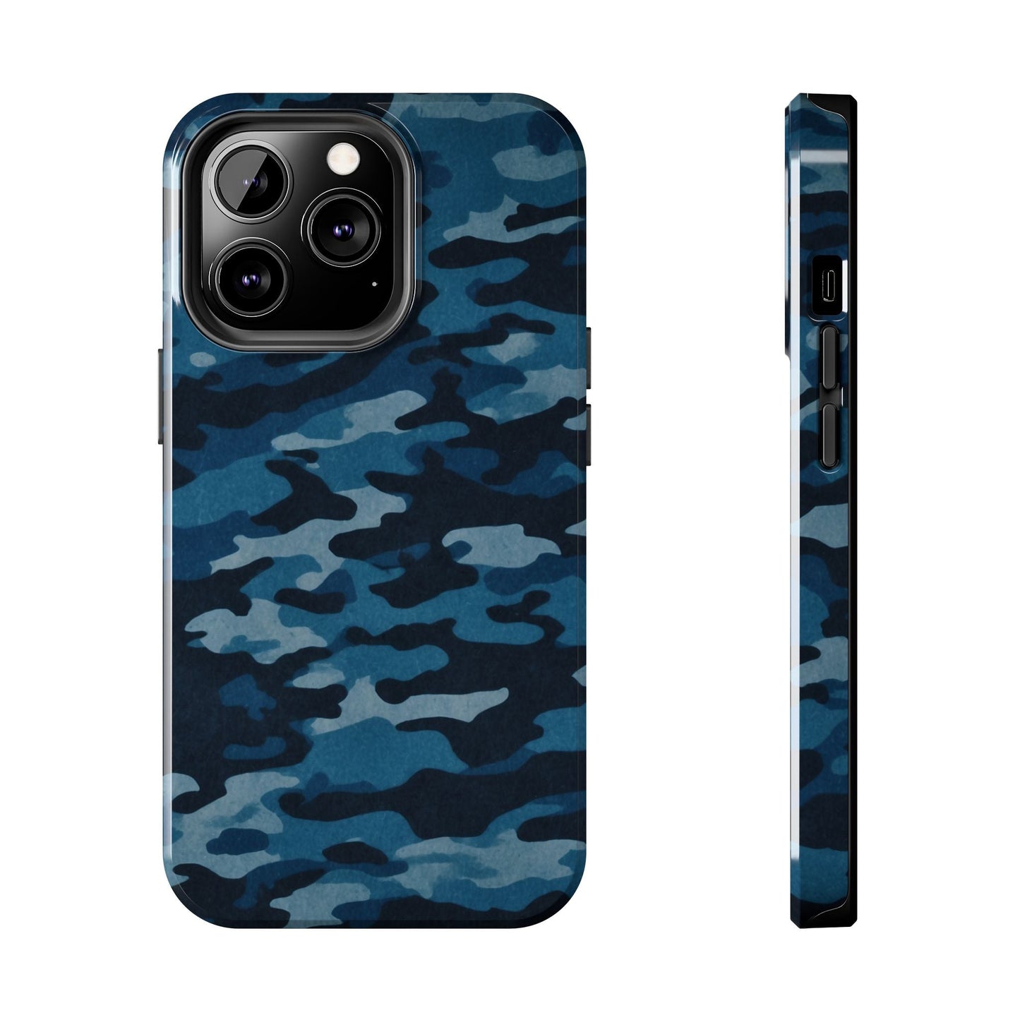 Dark Blue Camouflage – Stylish and Durable iPhone Case for Everyday Use - BOGO Cases