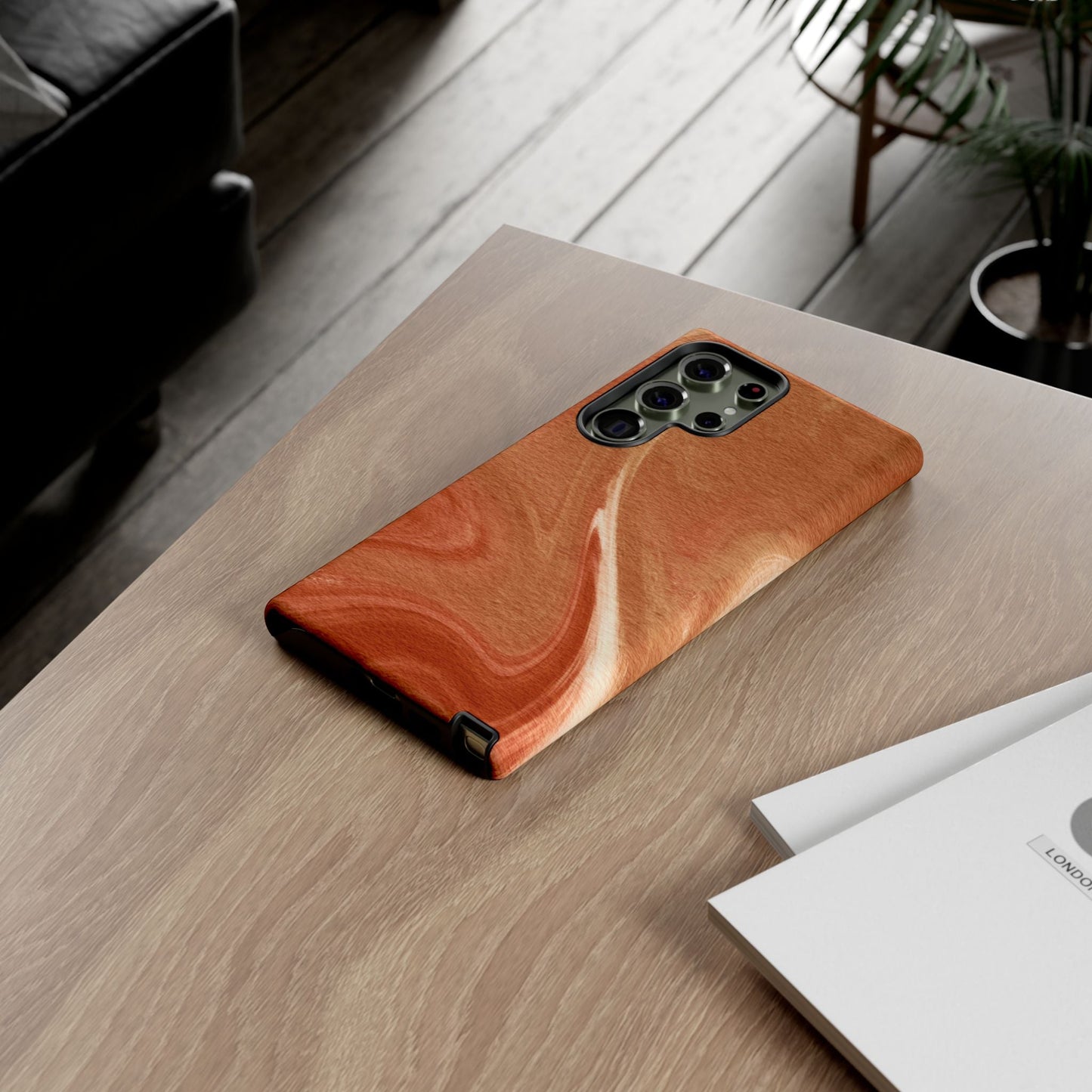Earthy Terracotta Swirl Samsung Galaxy Case – Warm Marble Texture Design - BOGO Cases