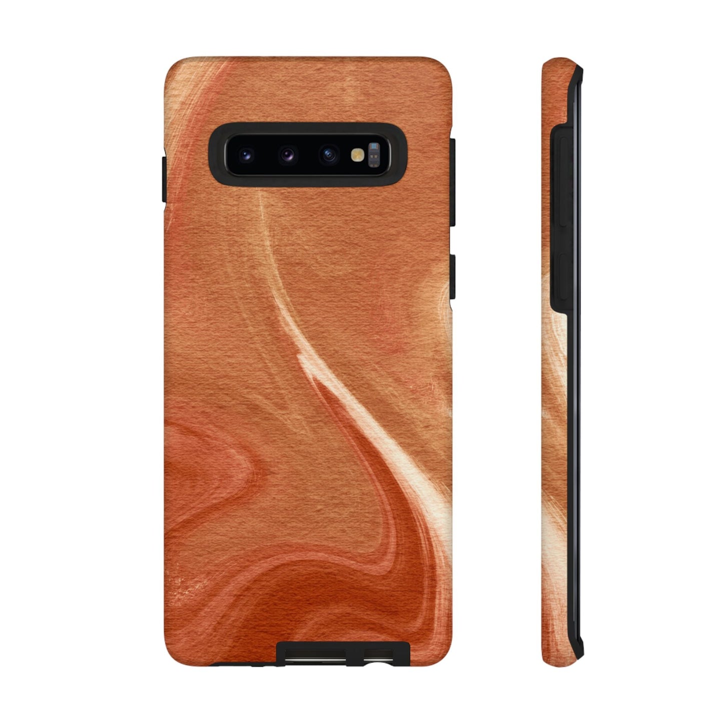 Earthy Terracotta Swirl Samsung Galaxy Case – Warm Marble Texture Design - BOGO Cases