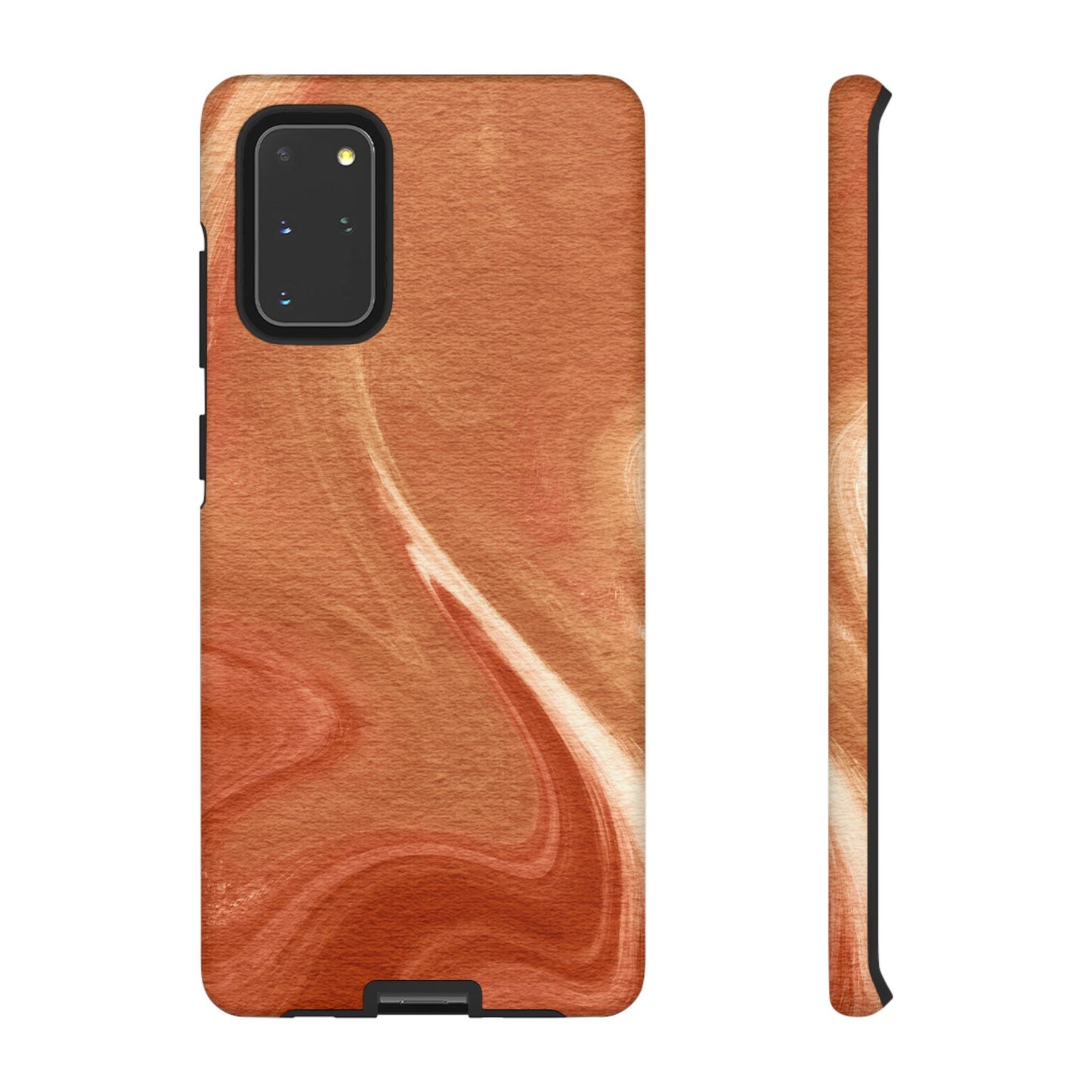 Earthy Terracotta Swirl Samsung Galaxy Case – Warm Marble Texture Design - BOGO Cases