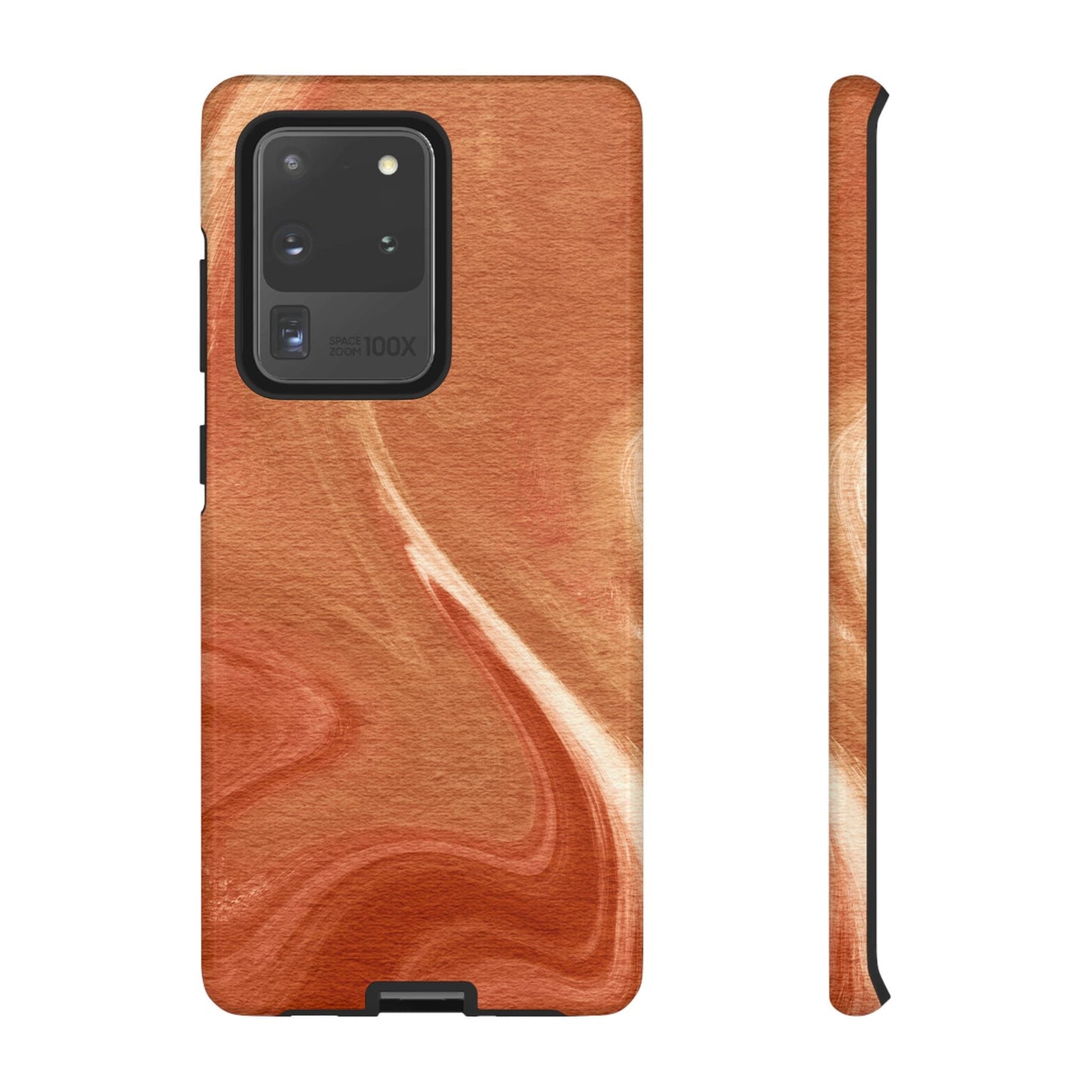 Earthy Terracotta Swirl Samsung Galaxy Case – Warm Marble Texture Design - BOGO Cases