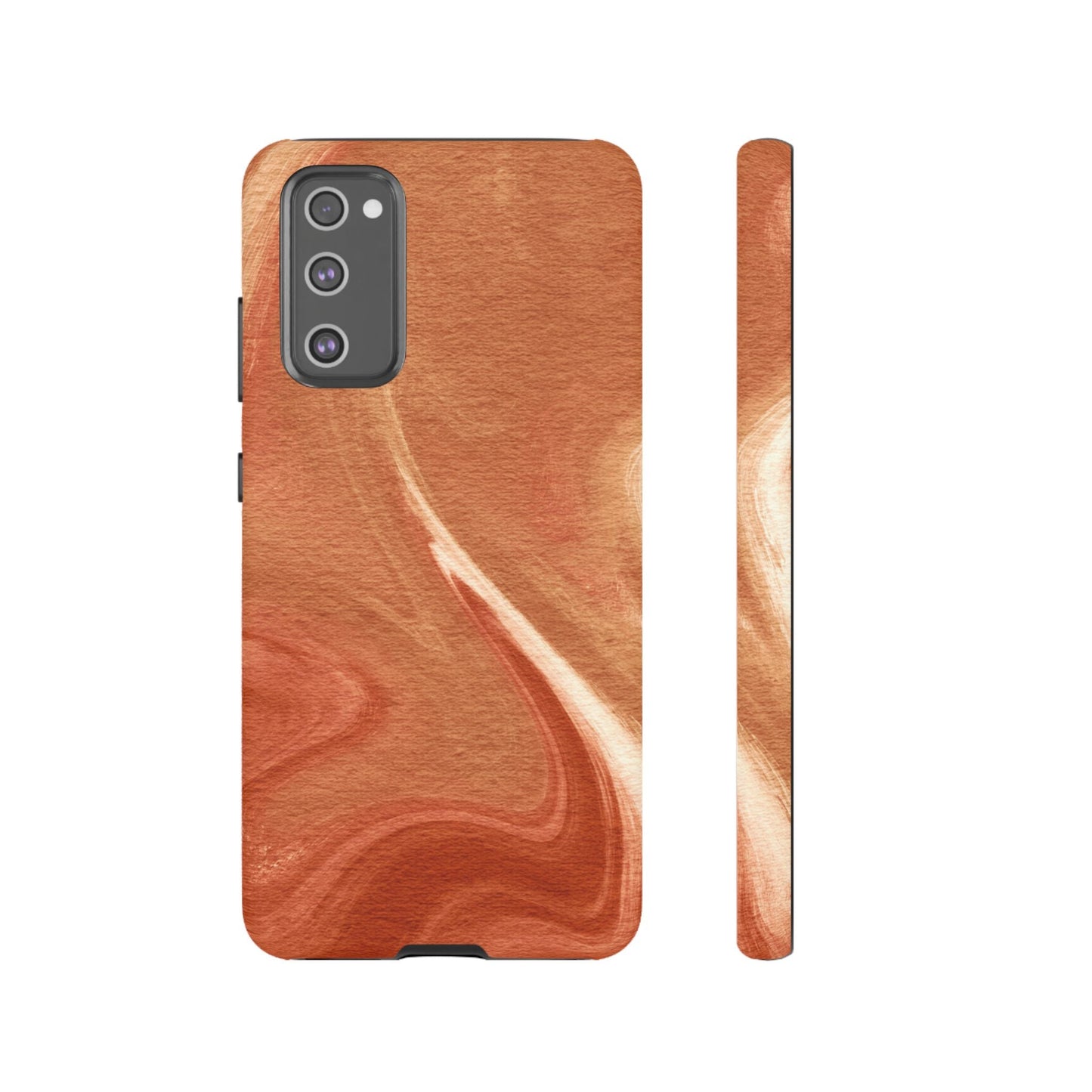 Earthy Terracotta Swirl Samsung Galaxy Case – Warm Marble Texture Design - BOGO Cases
