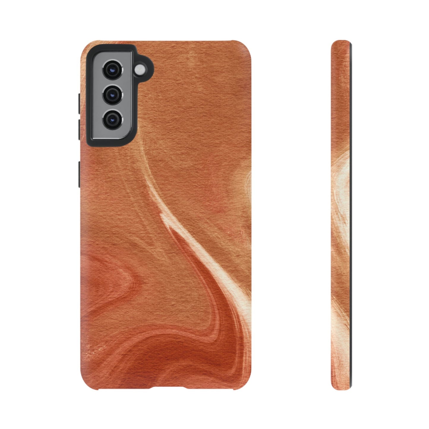 Earthy Terracotta Swirl Samsung Galaxy Case – Warm Marble Texture Design - BOGO Cases