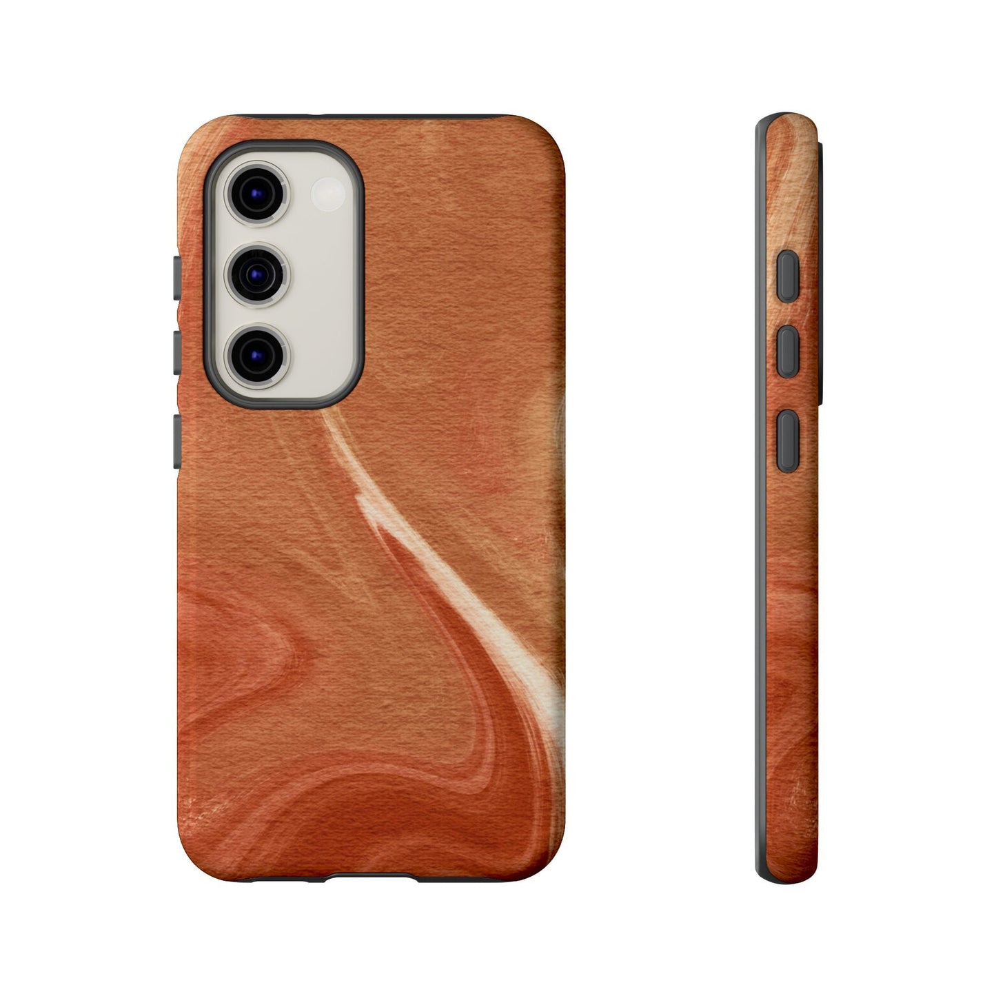 Earthy Terracotta Swirl Samsung Galaxy Case – Warm Marble Texture Design - BOGO Cases