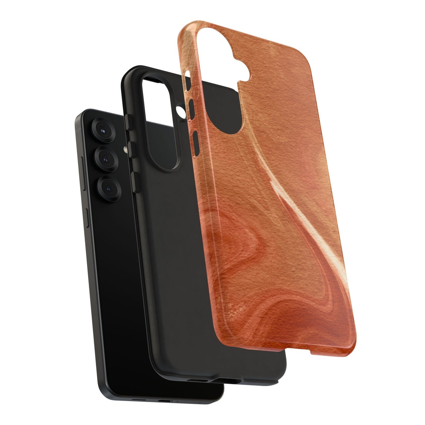 Earthy Terracotta Swirl Samsung Galaxy Case – Warm Marble Texture Design - BOGO Cases