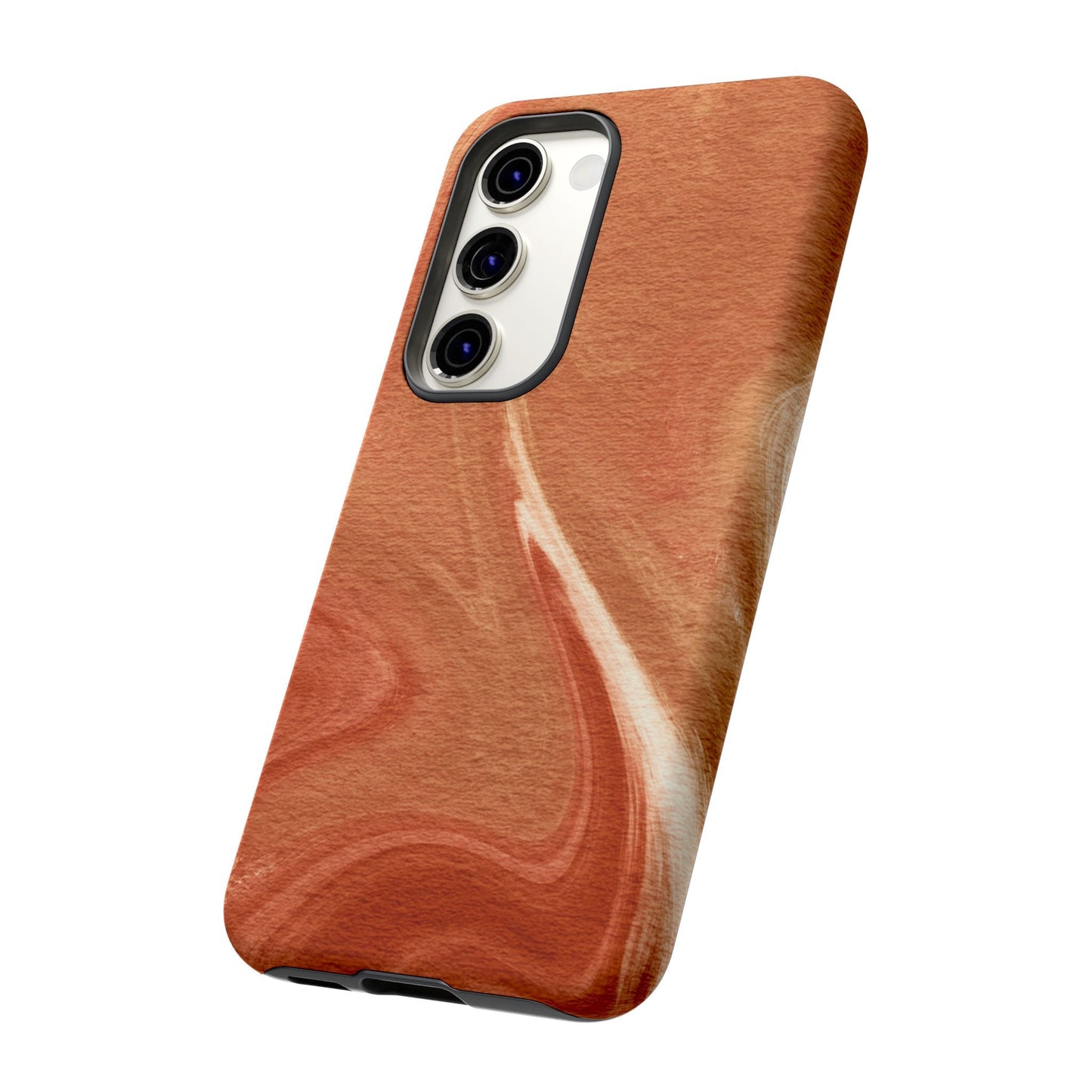 Earthy Terracotta Swirl Samsung Galaxy Case – Warm Marble Texture Design - BOGO Cases