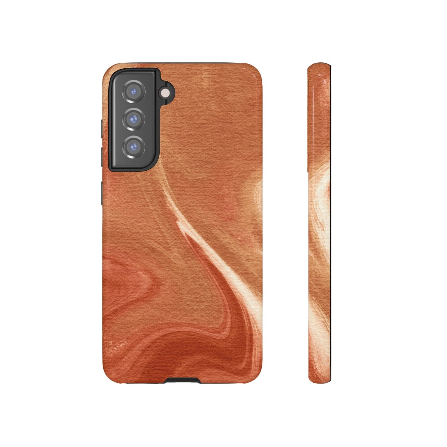 Earthy Terracotta Swirl Samsung Galaxy Case – Warm Marble Texture Design - BOGO Cases