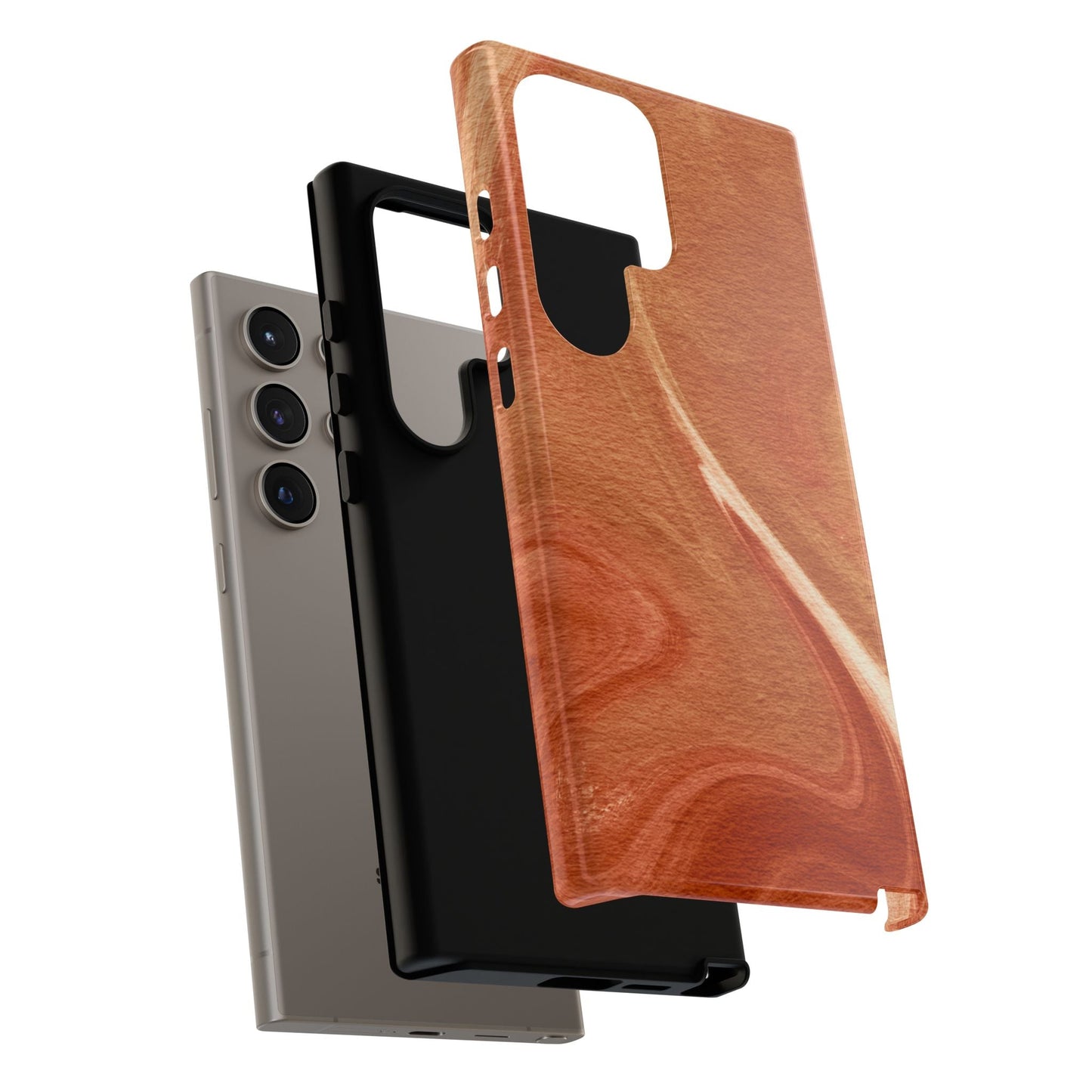 Earthy Terracotta Swirl Samsung Galaxy Case – Warm Marble Texture Design - BOGO Cases