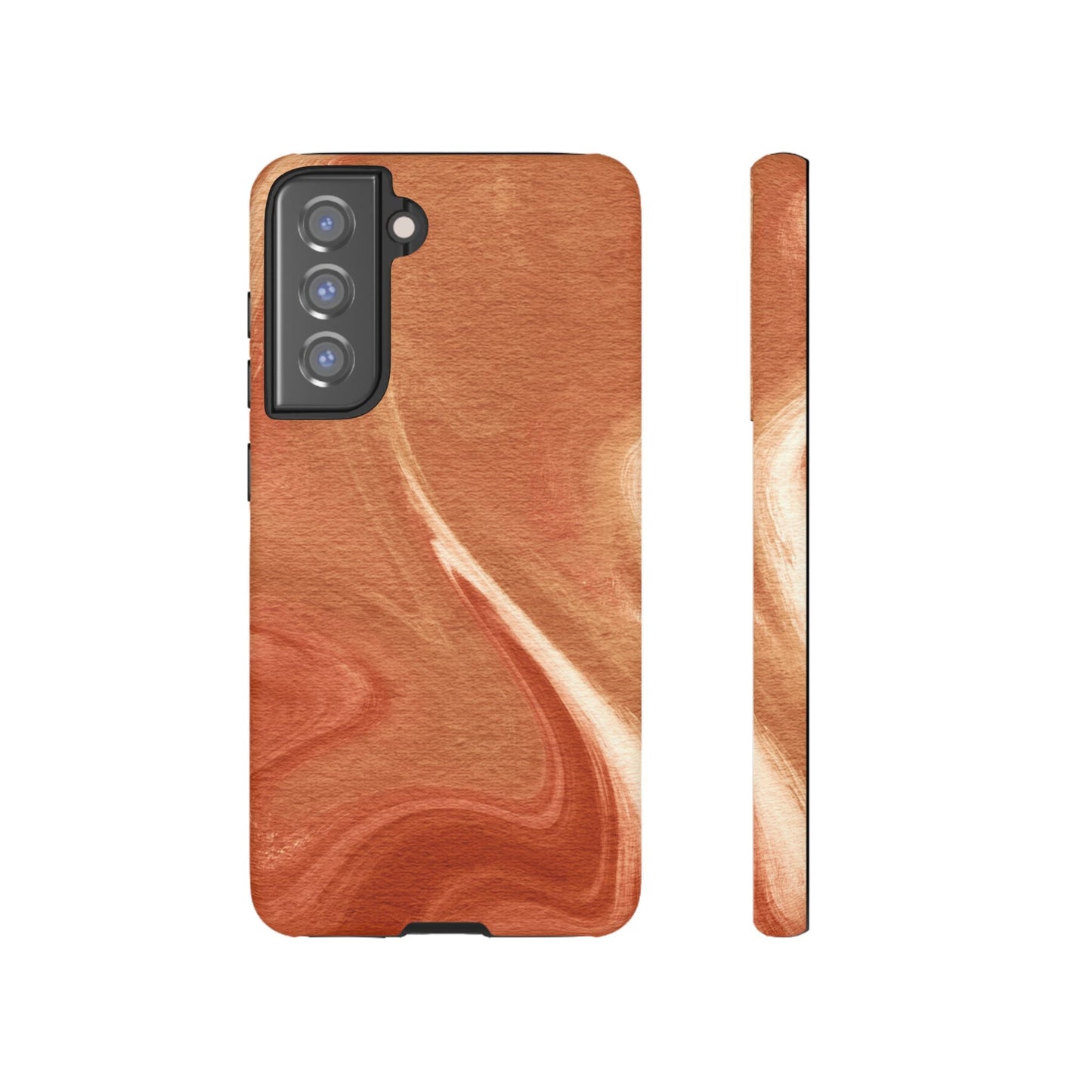 Earthy Terracotta Swirl Samsung Galaxy Case – Warm Marble Texture Design - BOGO Cases