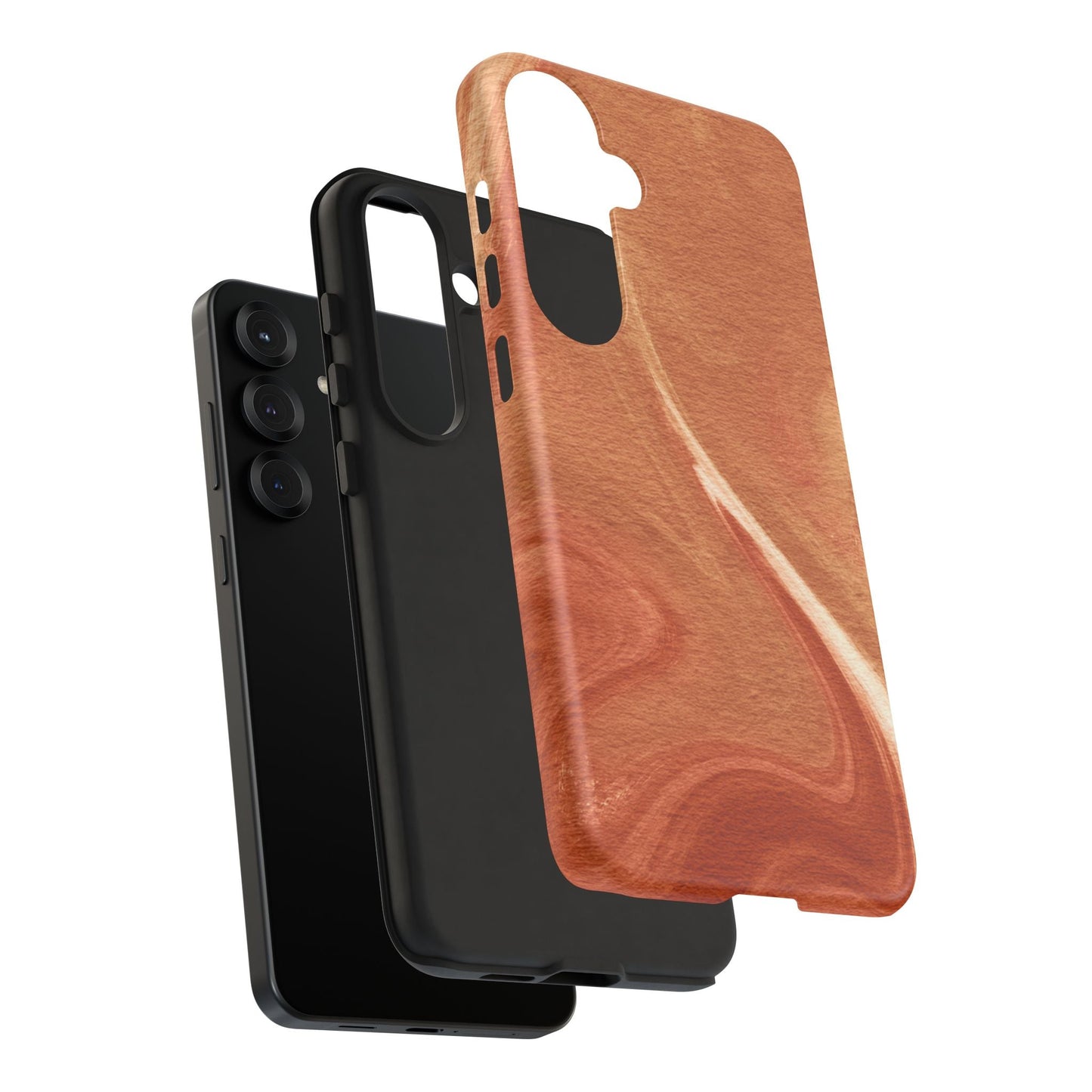 Earthy Terracotta Swirl Samsung Galaxy Case – Warm Marble Texture Design - BOGO Cases