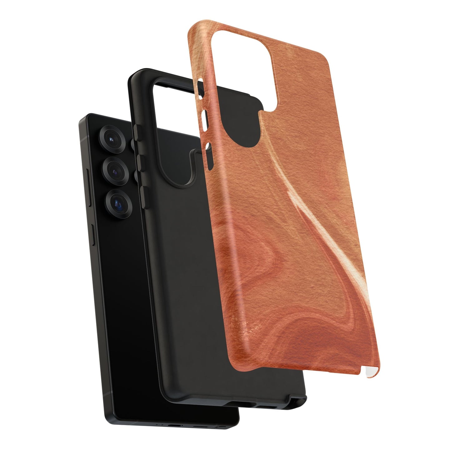Earthy Terracotta Swirl Samsung Galaxy Case – Warm Marble Texture Design - BOGO Cases